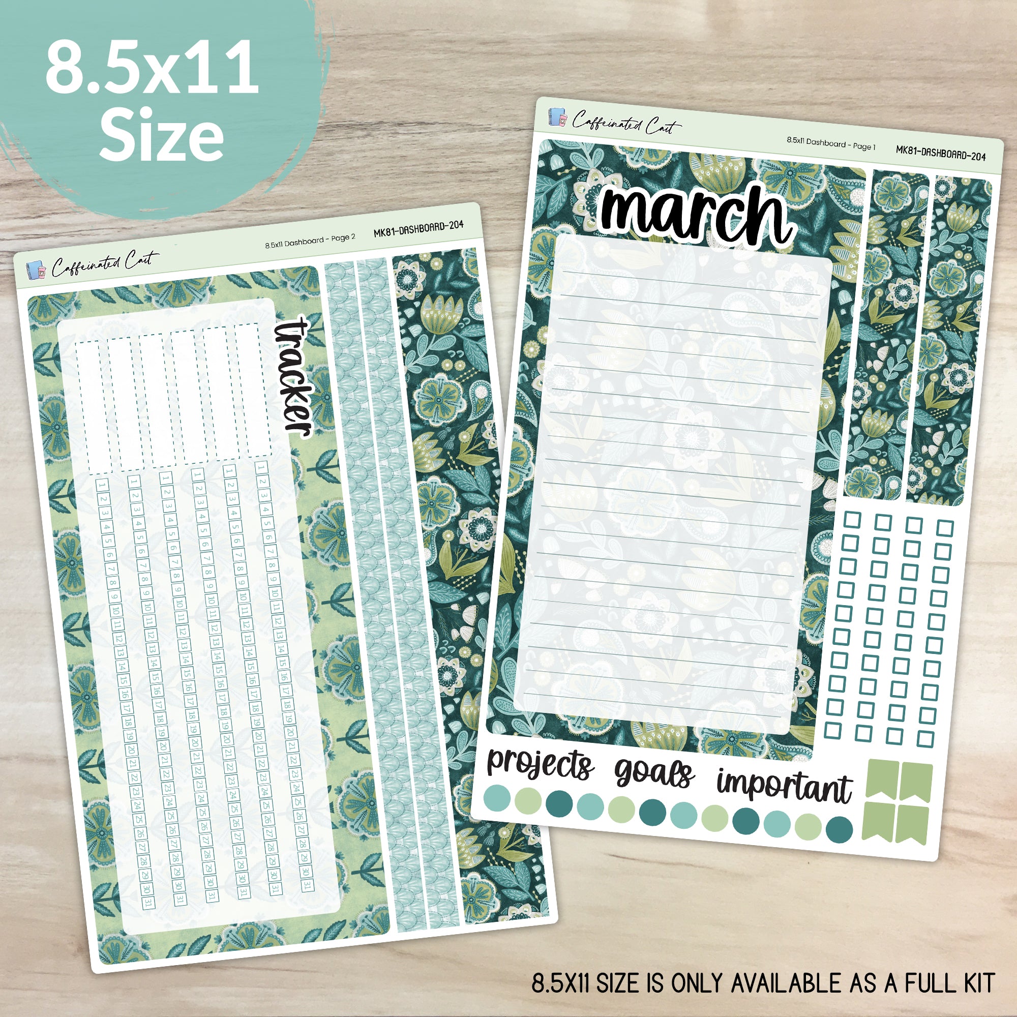 Dashboard & Notes Kit for ERIN CONDREN Planners - Paisley [ 204 ]