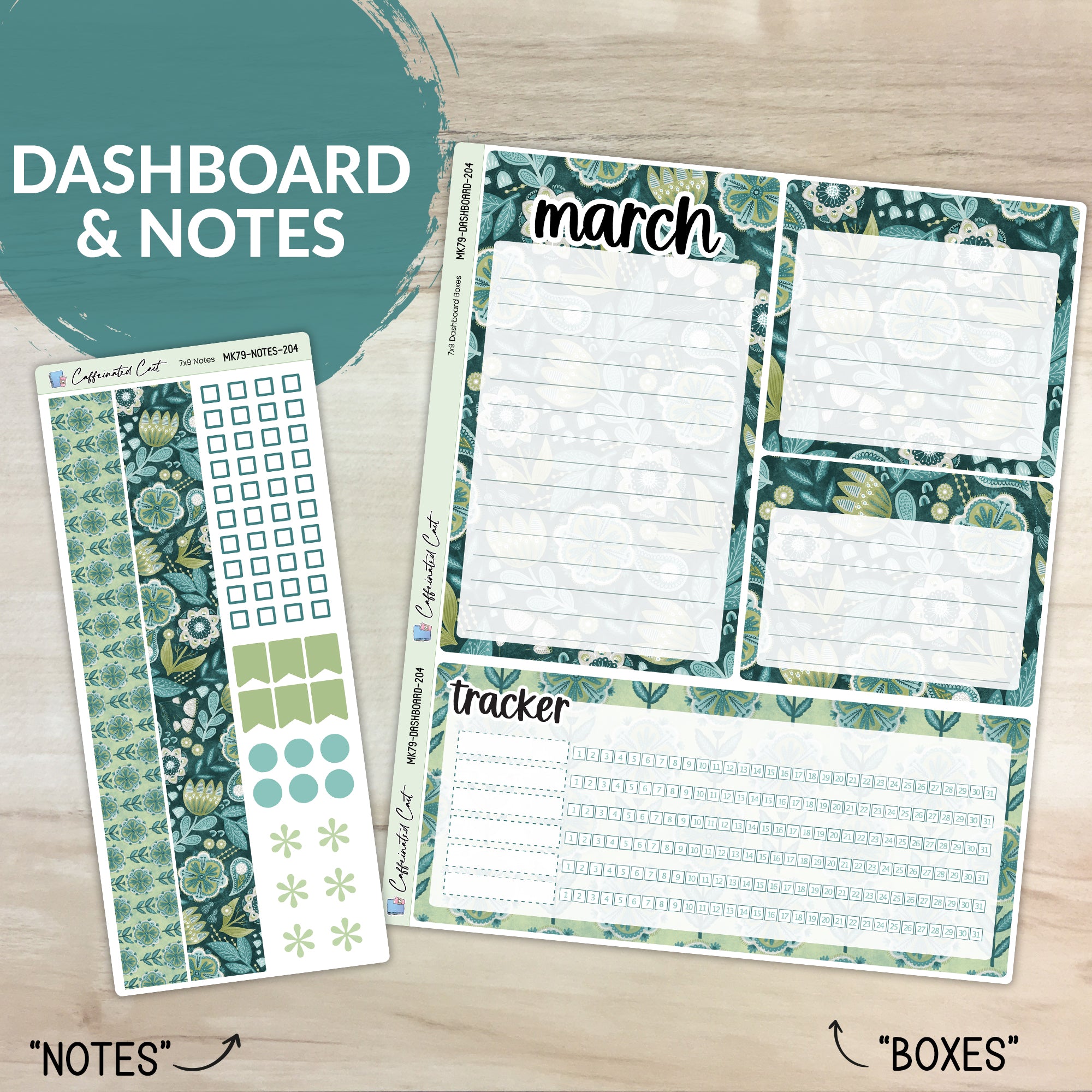 Dashboard & Notes Kit for ERIN CONDREN Planners - Paisley [ 204 ]