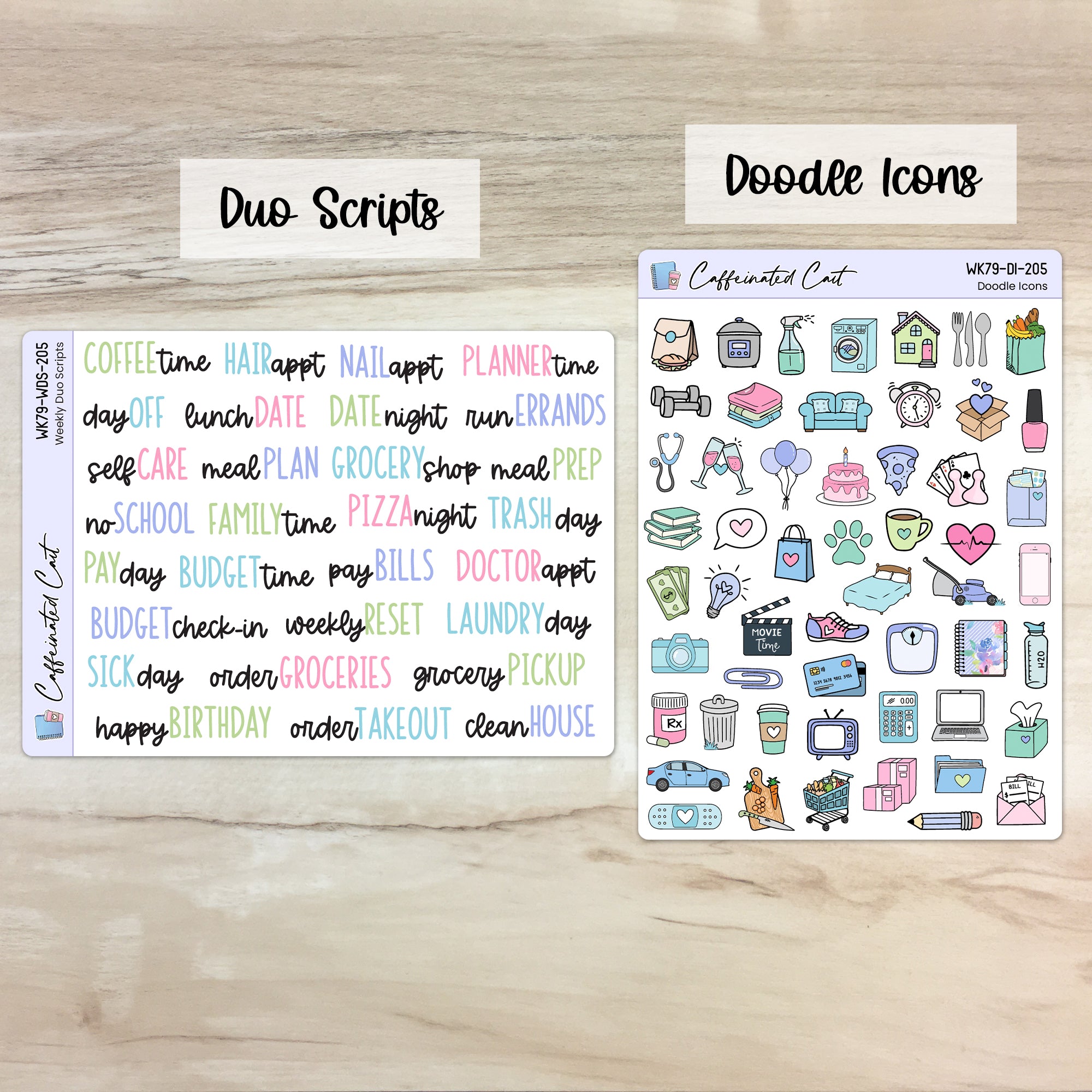 Doodle Icons & Scripts - Periwinkle [ 205 ]