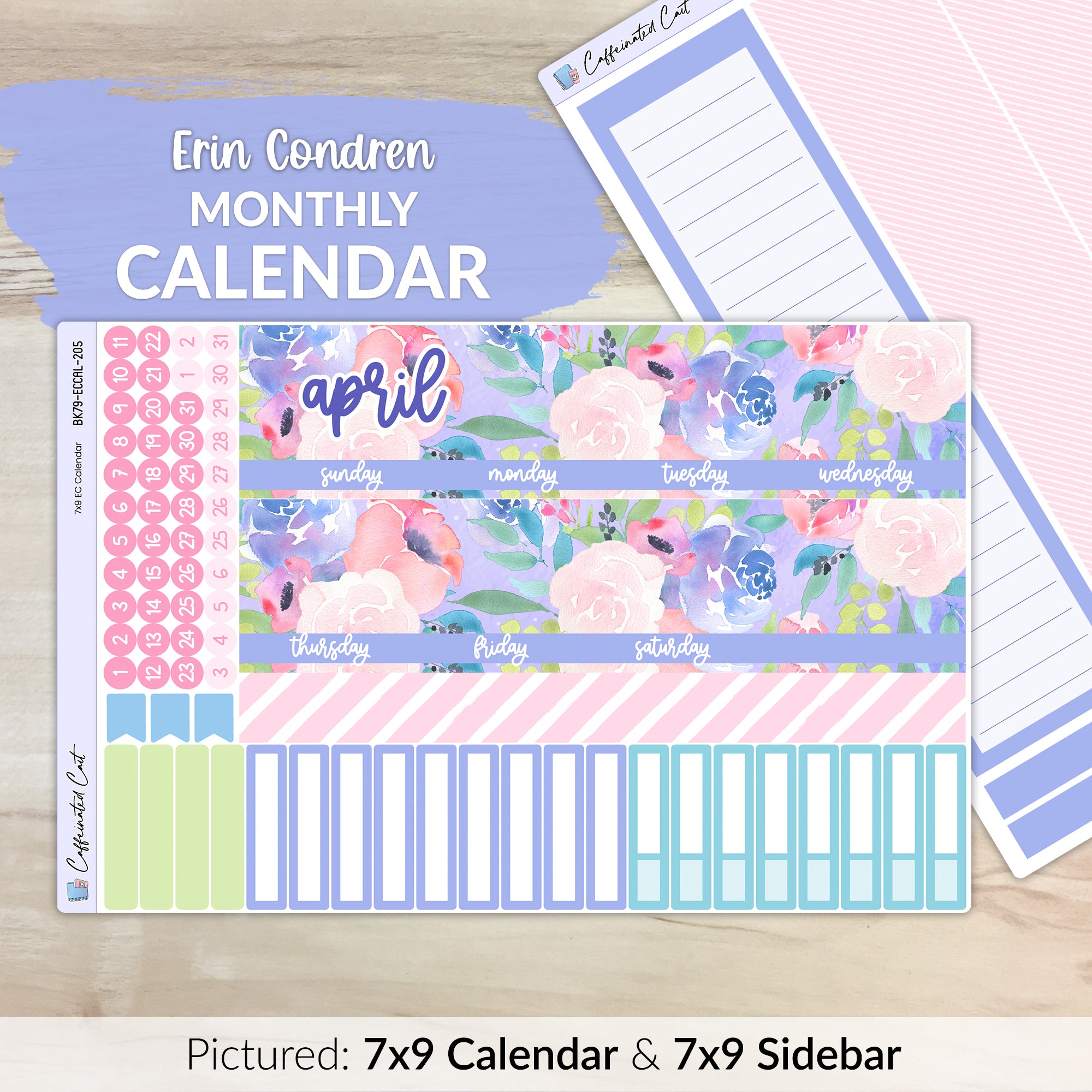 Calendar Kit for ERIN CONDREN Planners - Periwinkle [ 205 ]