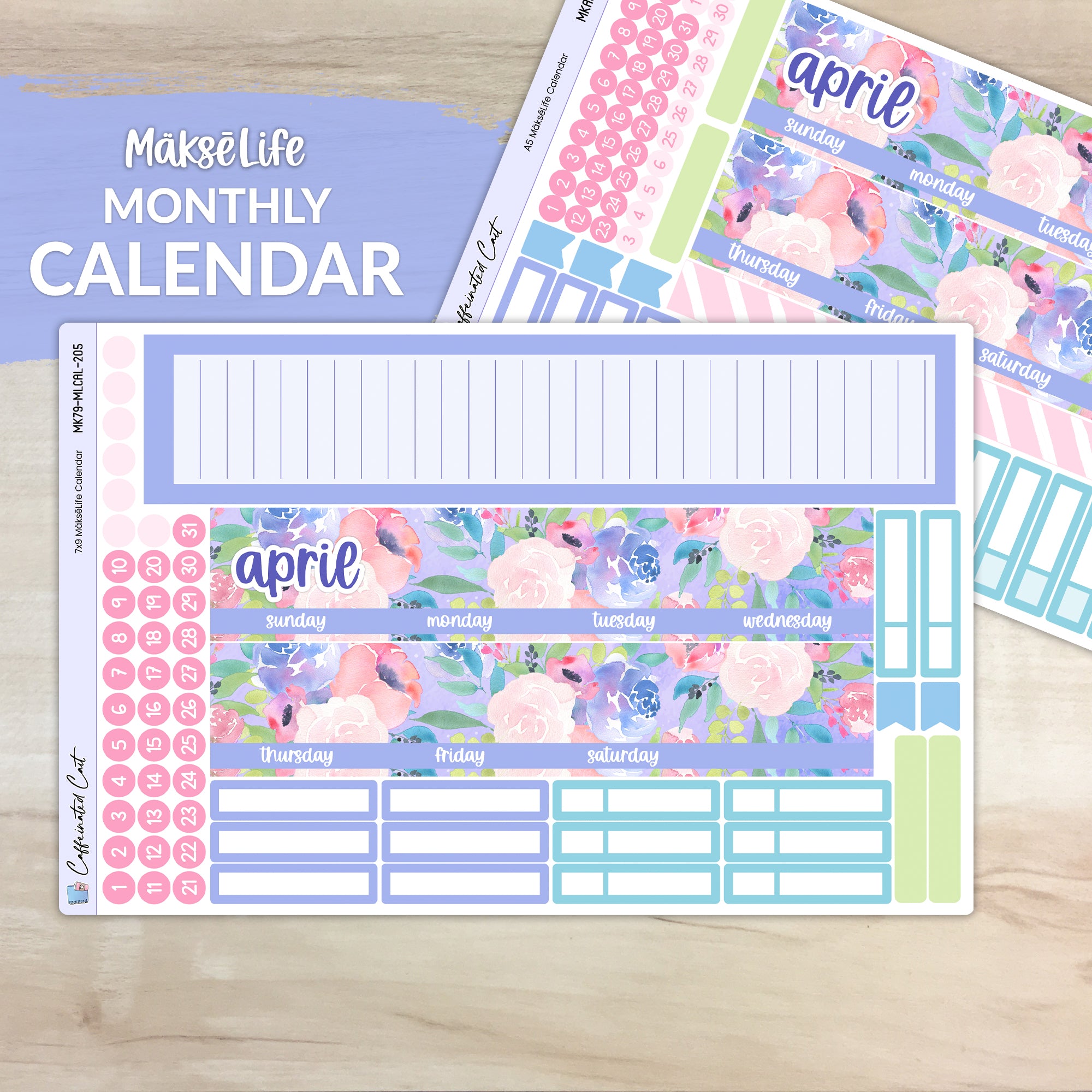 Calendar Kit for MAKSELIFE Planners - Periwinkle [ 205 ]