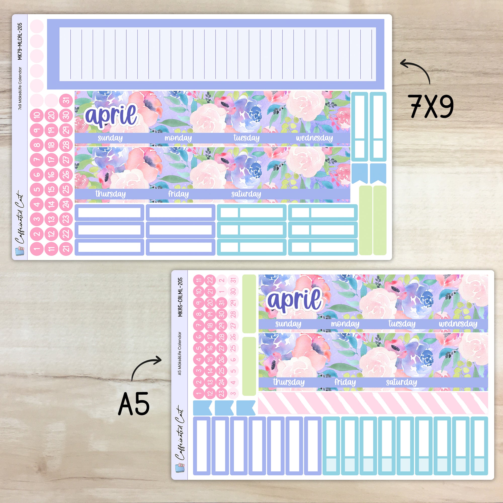 Calendar Kit for MAKSELIFE Planners - Periwinkle [ 205 ]