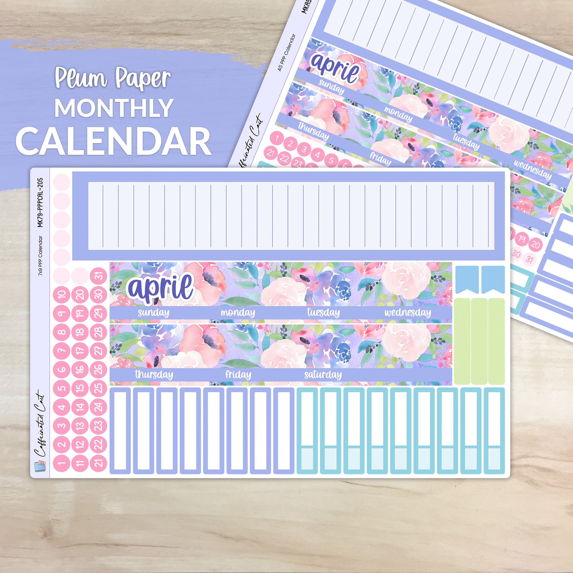 Calendar Kit for PLUM PAPER Planners - Periwinkle [ 205 ]