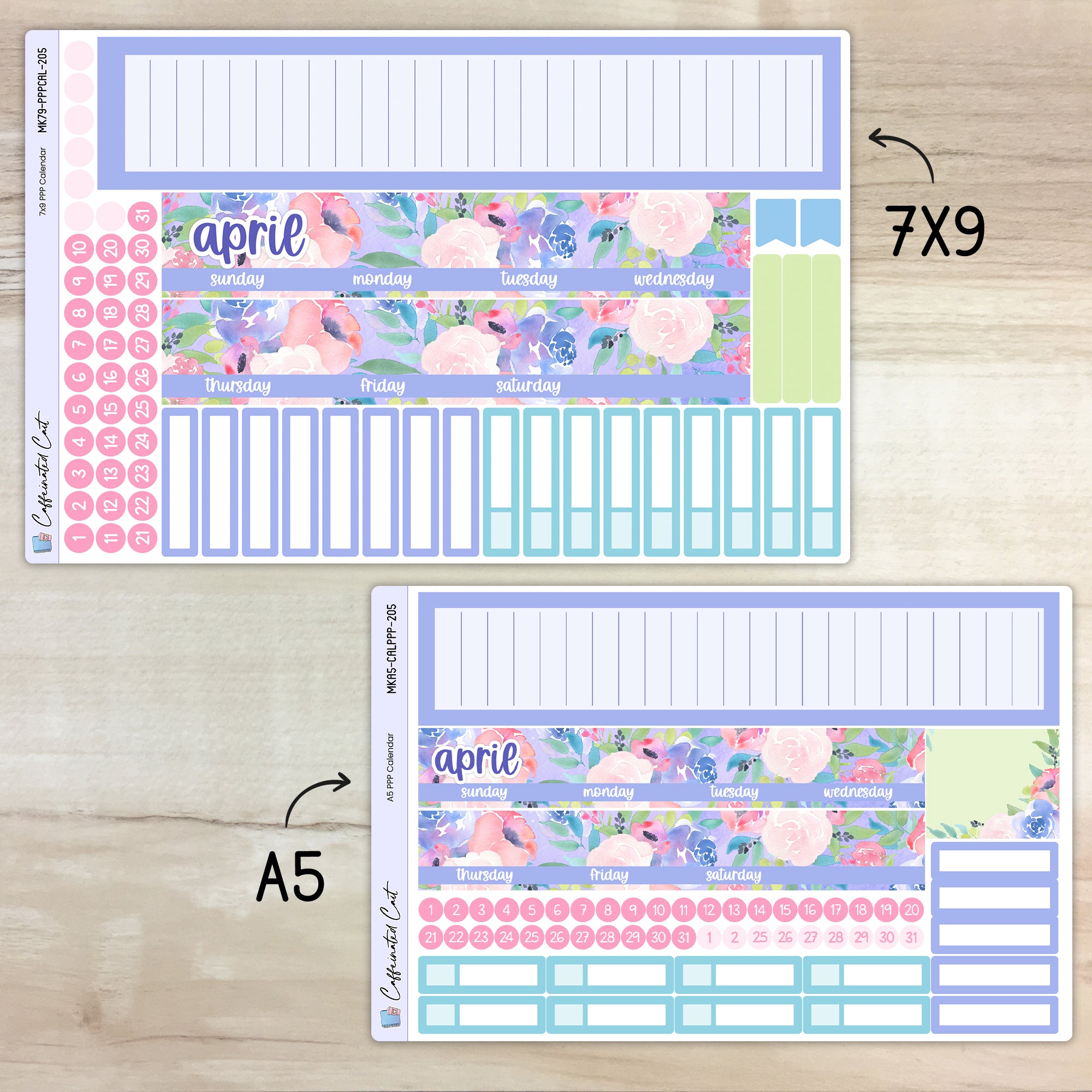 Calendar Kit for PLUM PAPER Planners - Periwinkle [ 205 ]