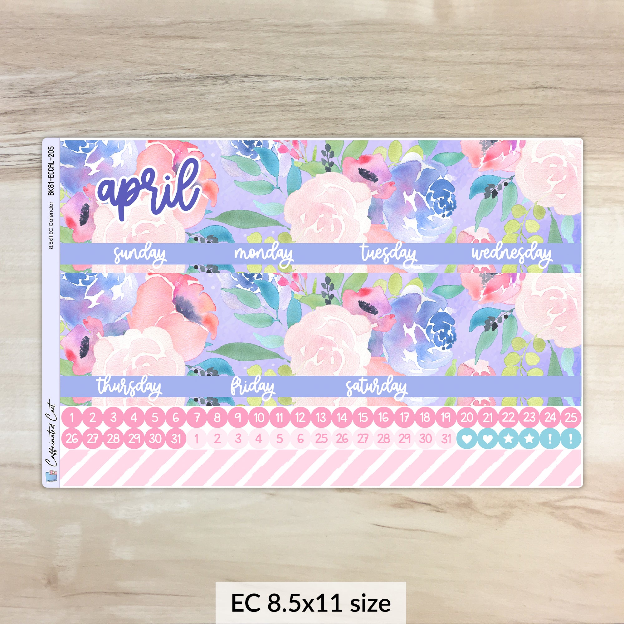 Calendar Kit for ERIN CONDREN Planners - Periwinkle [ 205 ]