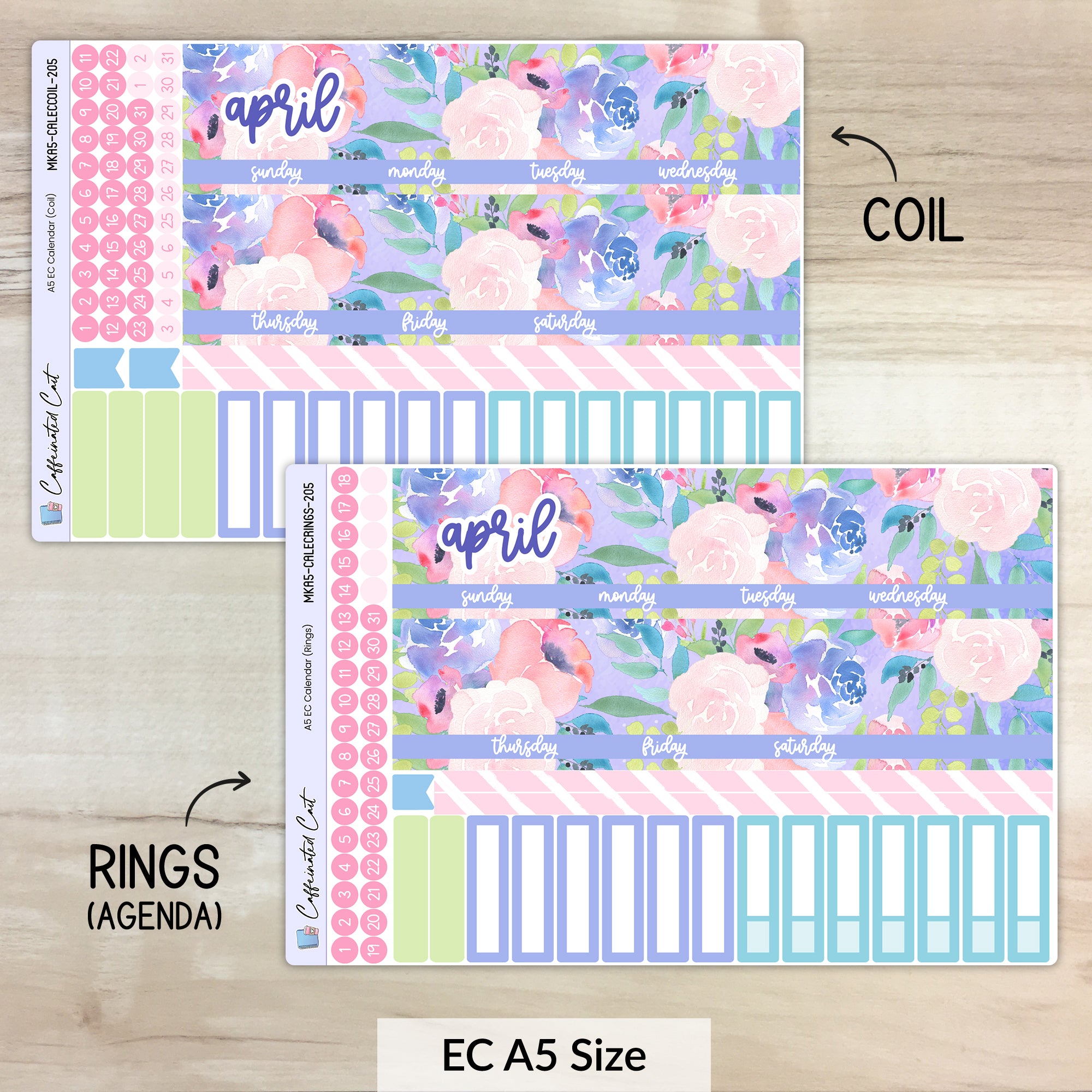 Calendar Kit for ERIN CONDREN Planners - Periwinkle [ 205 ]