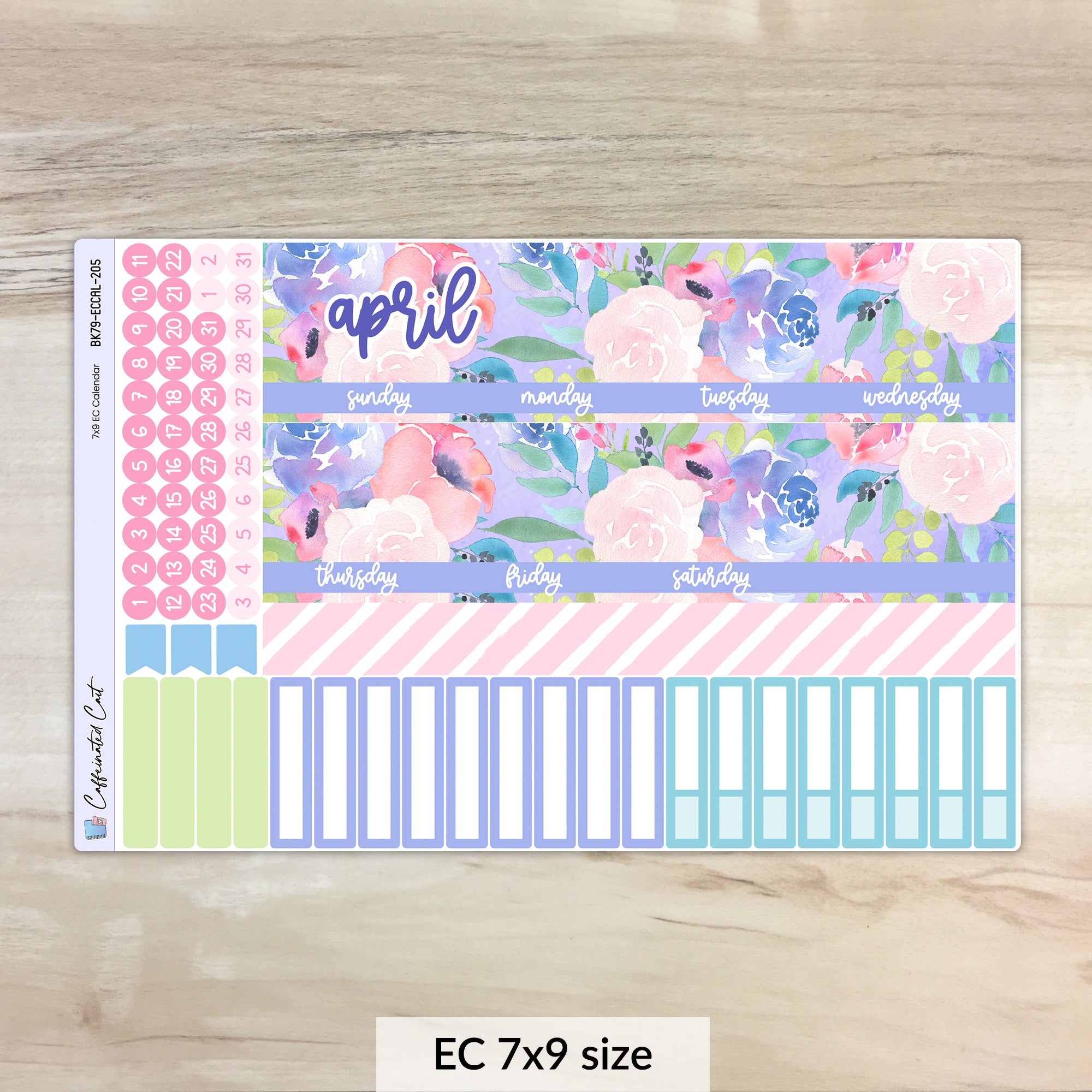 Calendar Kit for ERIN CONDREN Planners - Periwinkle [ 205 ]