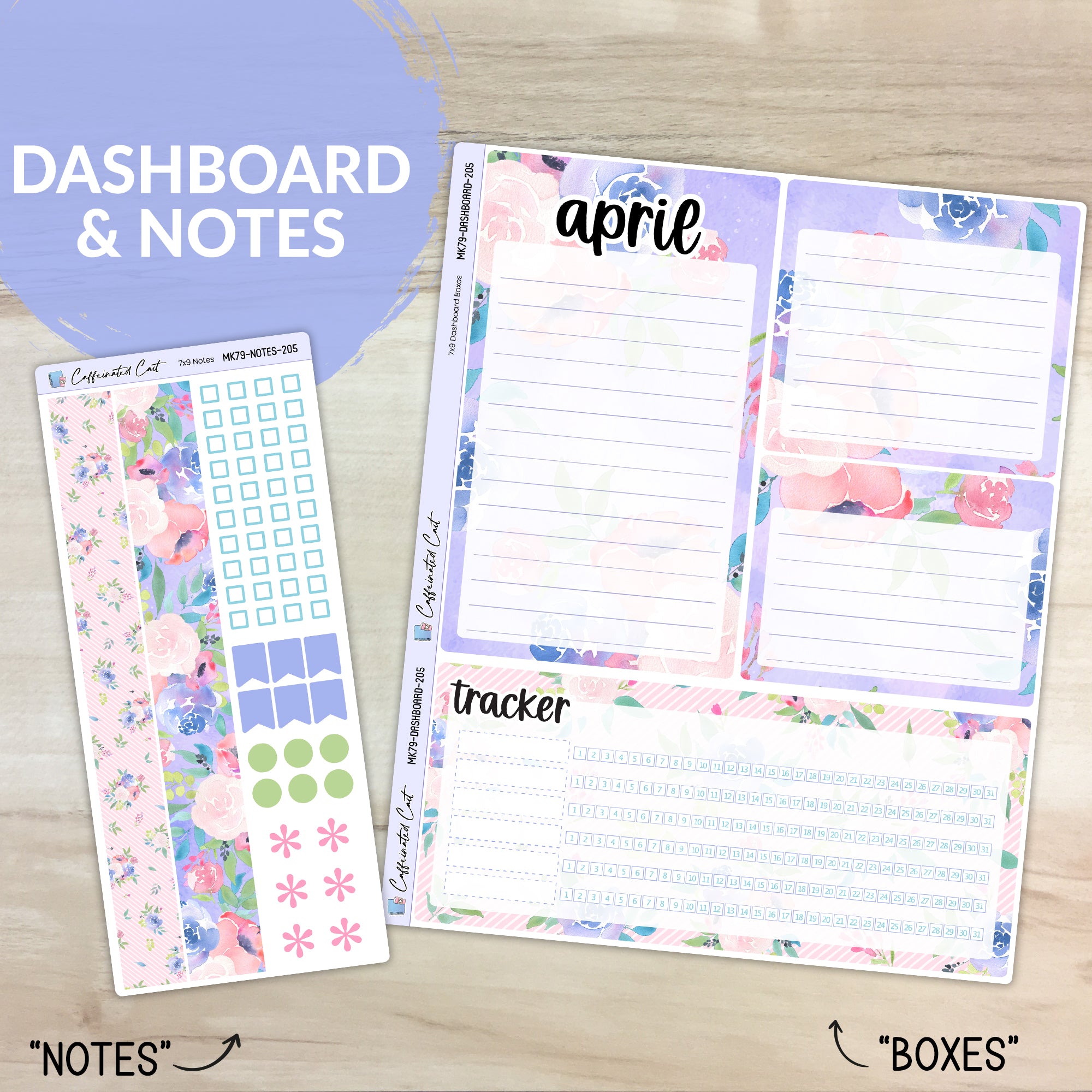 Dashboard & Notes Kit for ERIN CONDREN Planners - Periwinkle [ 205 ]