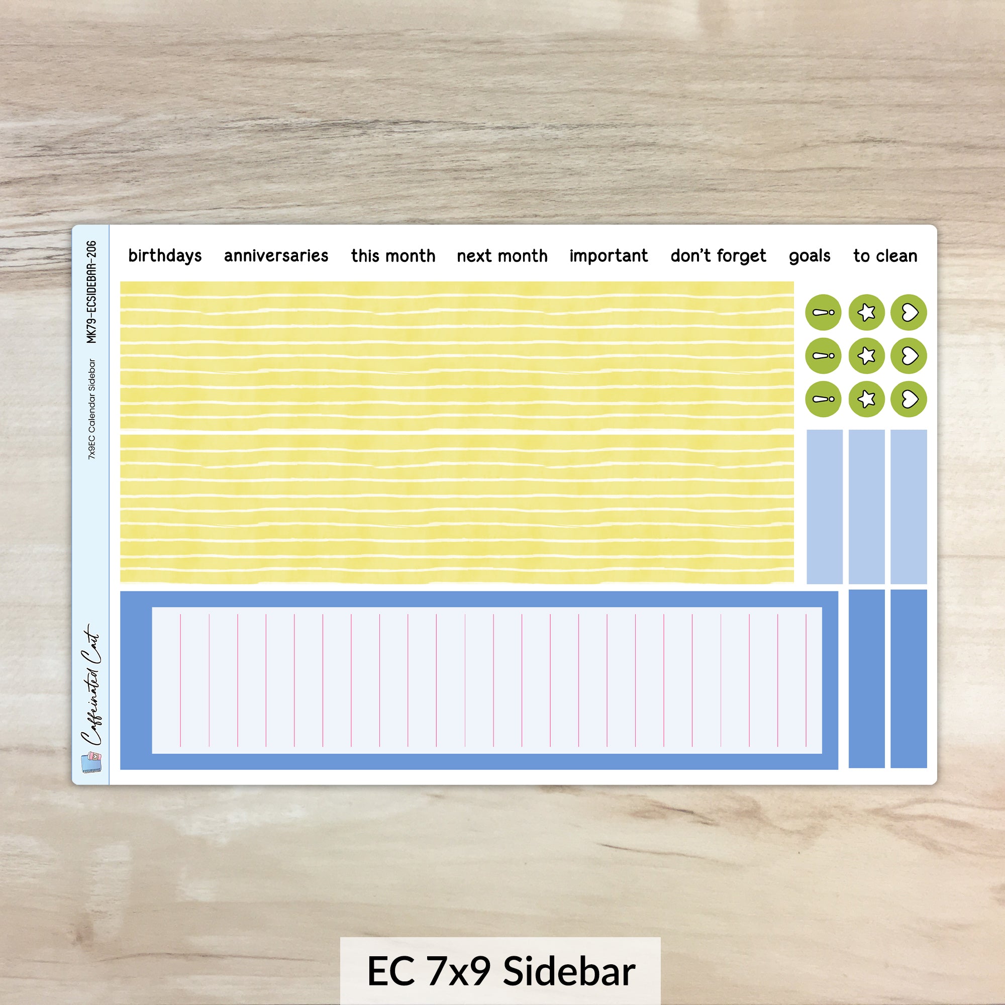 Calendar Kit for ERIN CONDREN Planners - Spring Meadow [ 206 ]