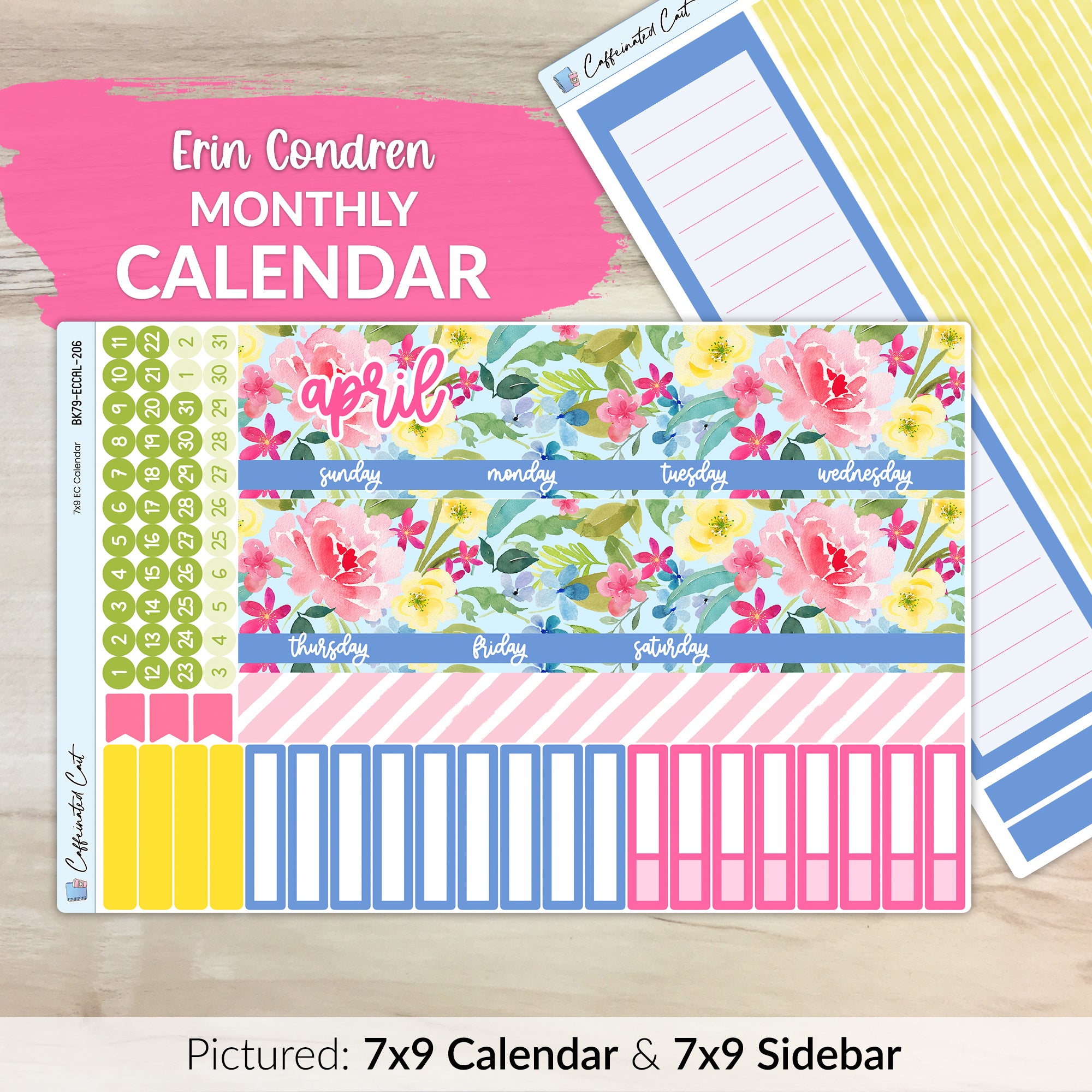 Calendar Kit for ERIN CONDREN Planners - Spring Meadow [ 206 ]