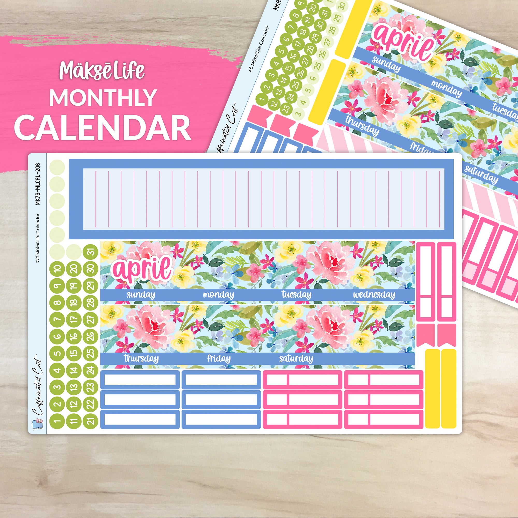 Calendar Kit for MAKSELIFE Planners - Spring Meadow [ 206 ]