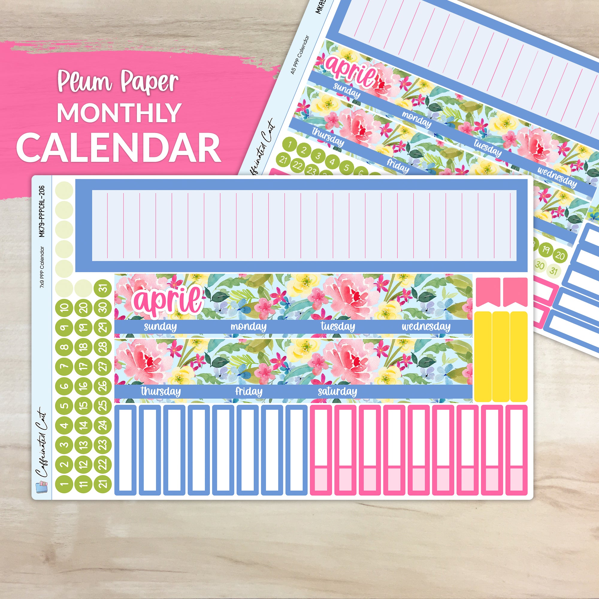 Calendar Kit for PLUM PAPER Planners - Spring Meadow [ 206 ]