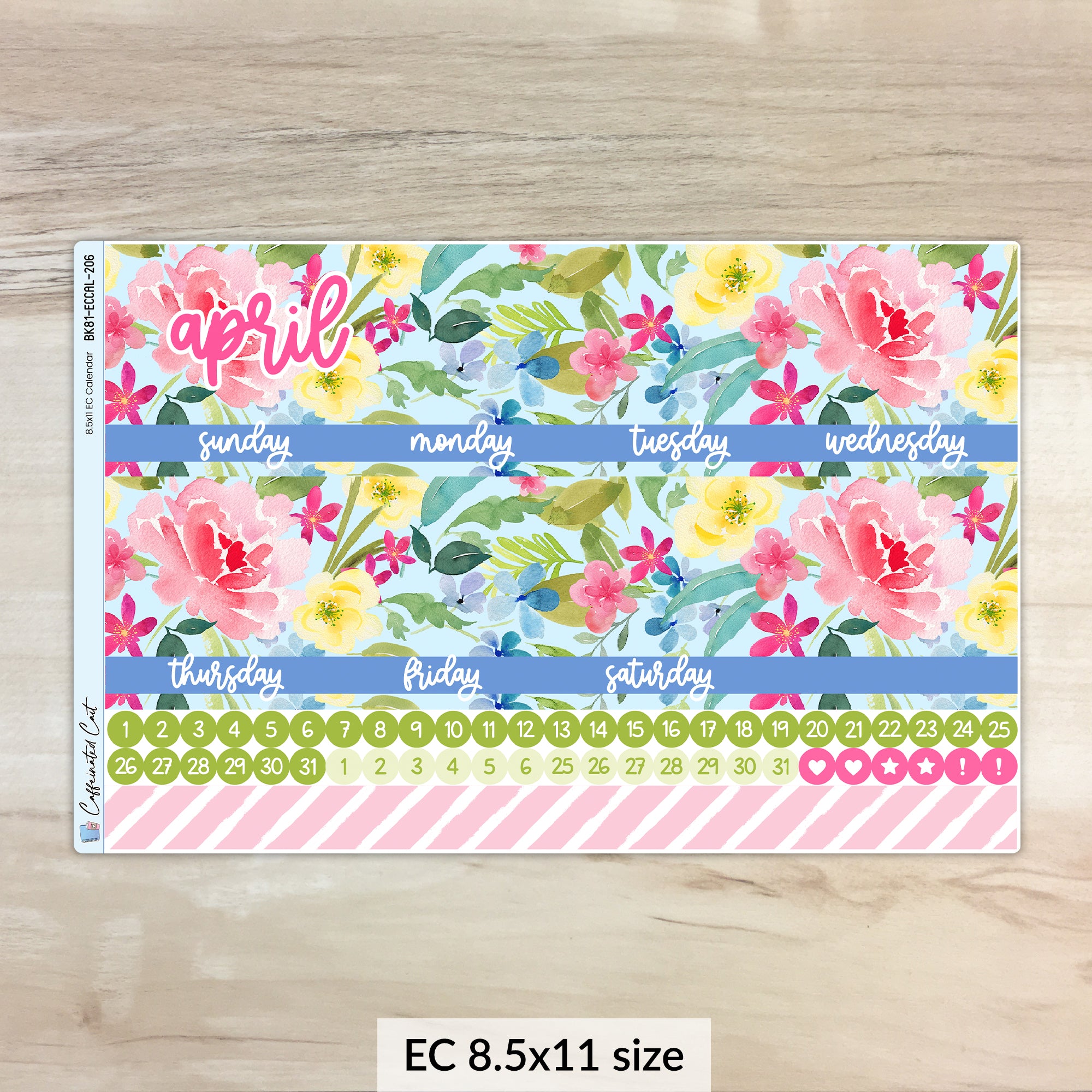 Calendar Kit for ERIN CONDREN Planners - Spring Meadow [ 206 ]