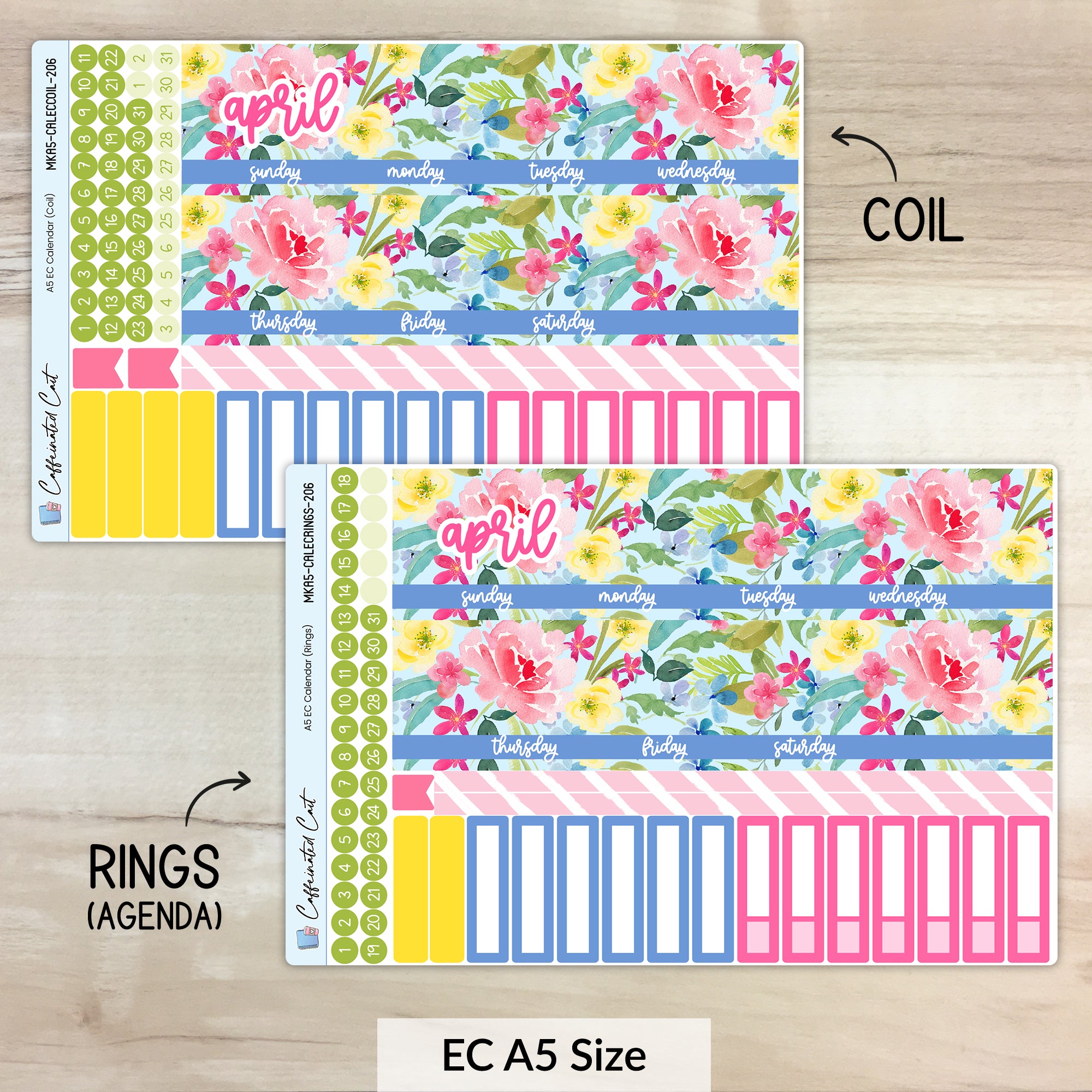 Calendar Kit for ERIN CONDREN Planners - Spring Meadow [ 206 ]