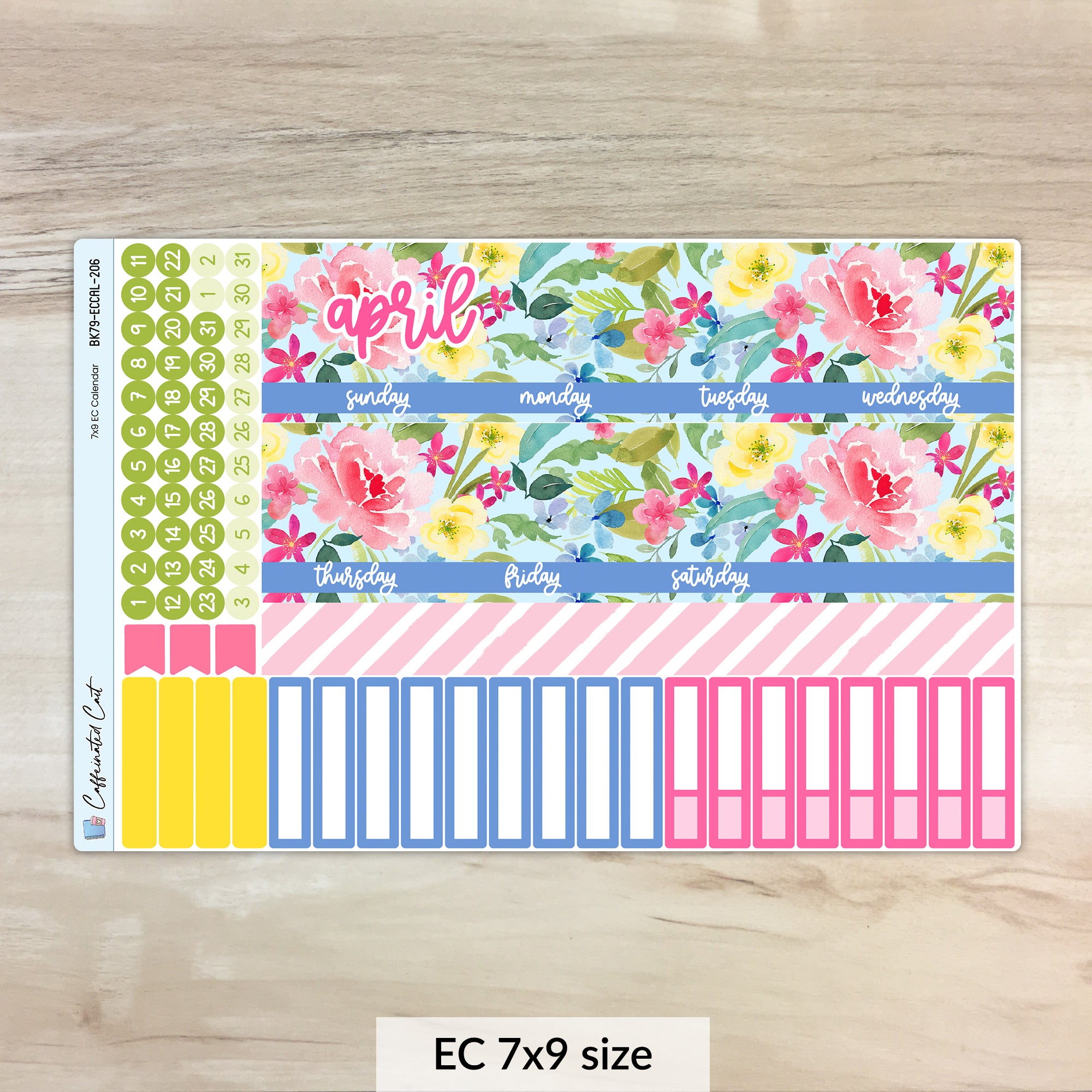 Calendar Kit for ERIN CONDREN Planners - Spring Meadow [ 206 ]