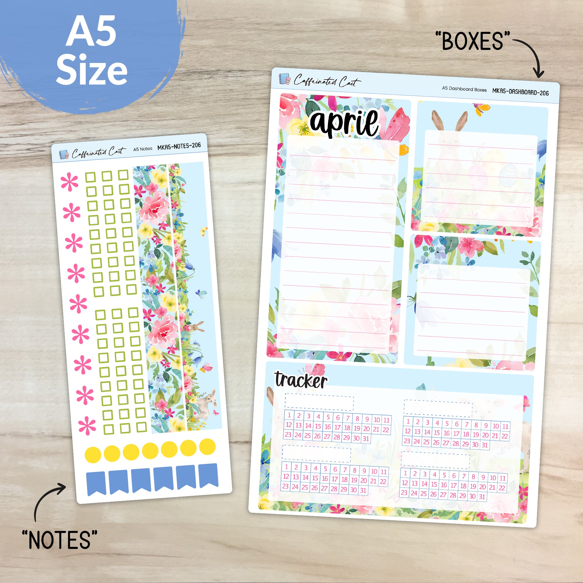 Dashboard & Notes Kit for ERIN CONDREN Planners - Spring Meadow [ 206 ]