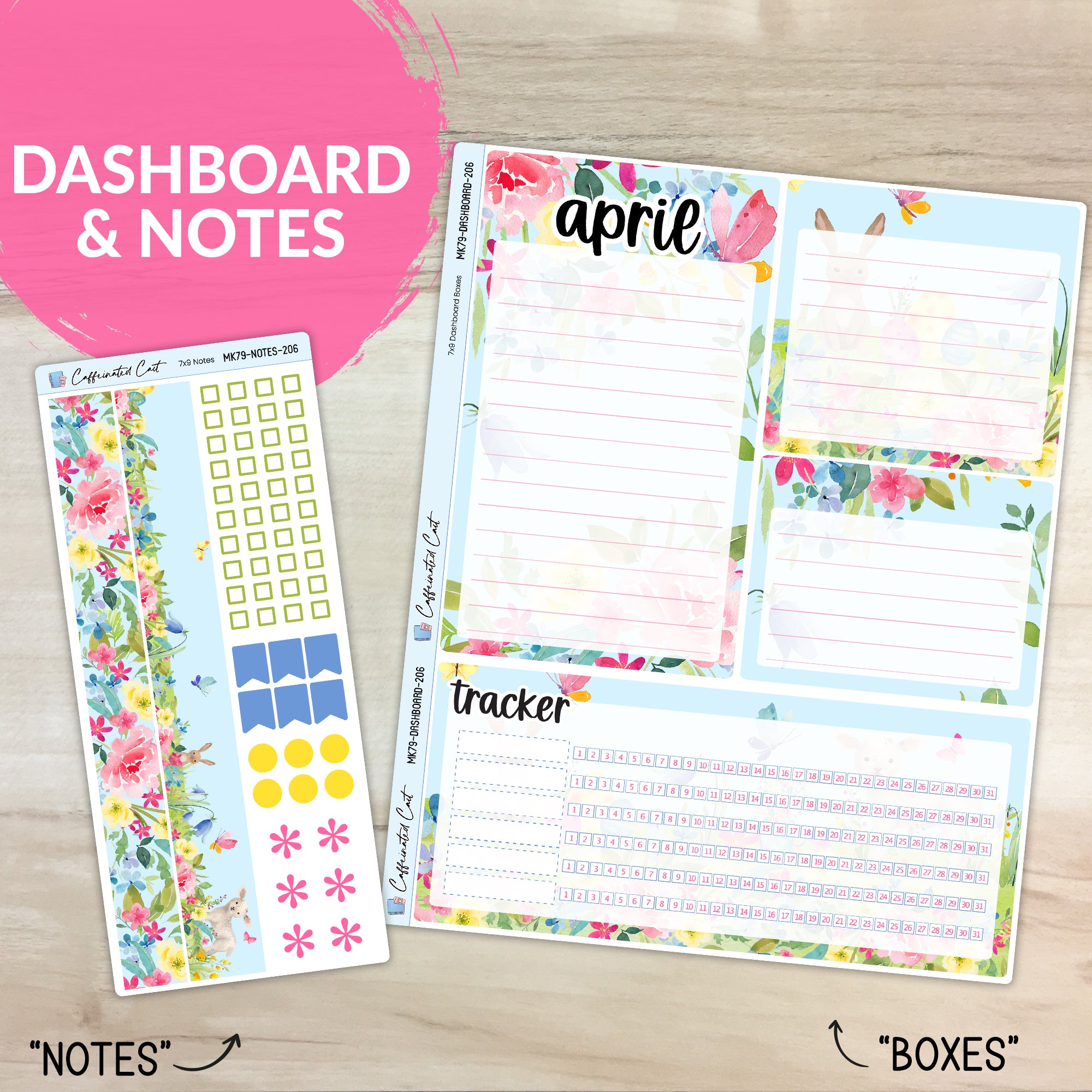 Dashboard & Notes Kit for ERIN CONDREN Planners - Spring Meadow [ 206 ]