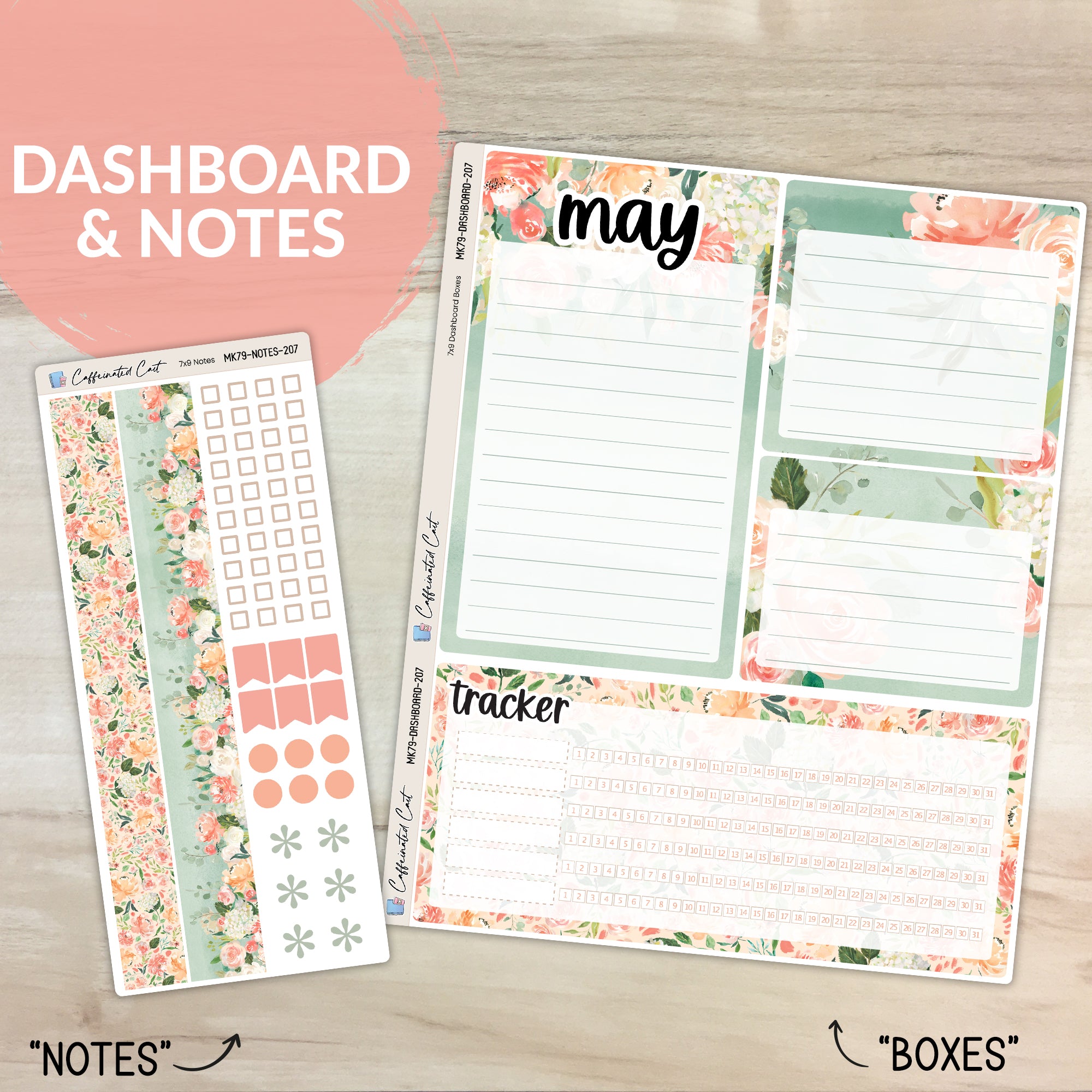 Dashboard & Notes Kit for ERIN CONDREN Planners - Spring Romance [ 207 ]