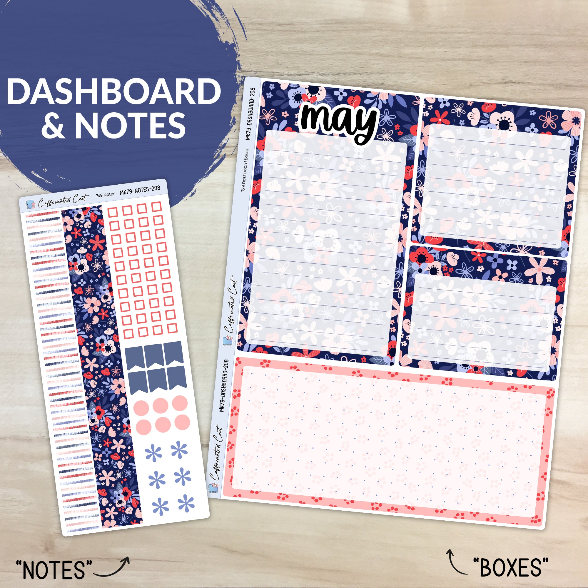 Dashboard & Notes Kit for ERIN CONDREN Planners - Memorial [ 208 ]