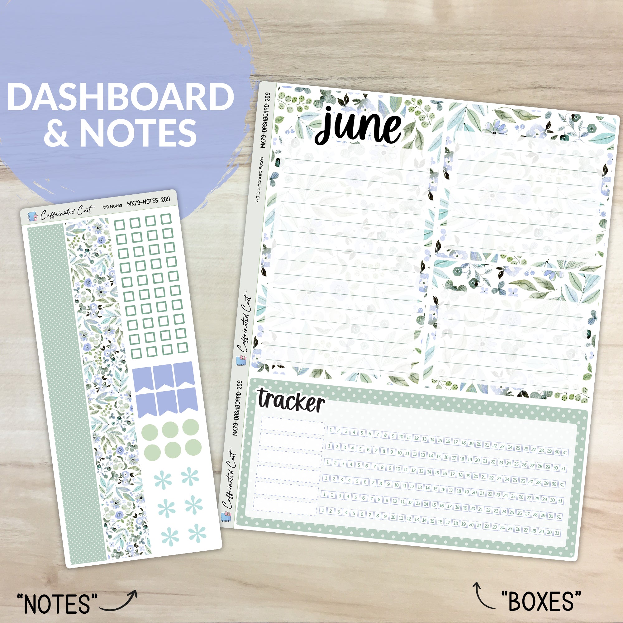 Dashboard & Notes Kit for ERIN CONDREN Planners - Graceful [ 209 ]