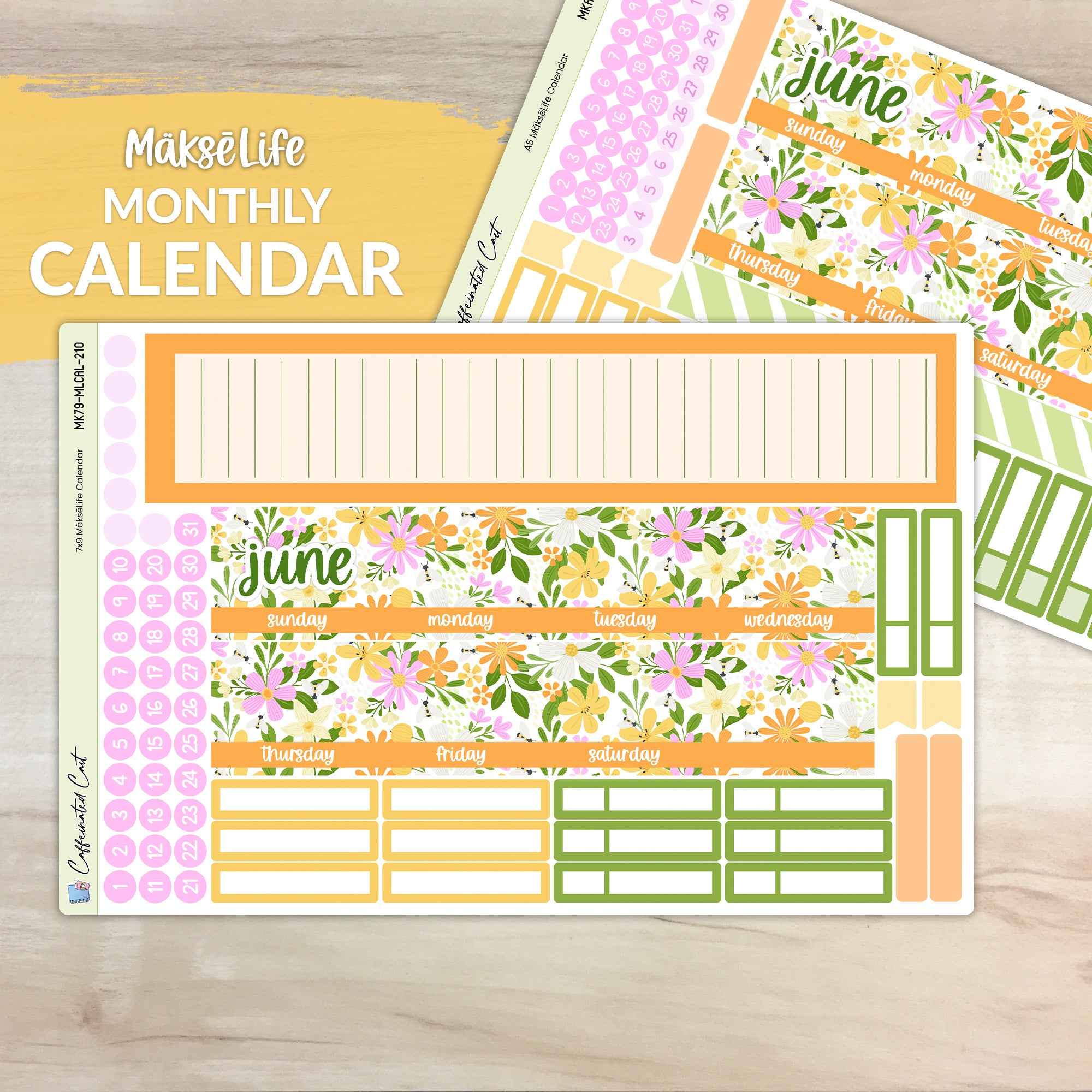 Calendar Kit for MAKSELIFE Planners - Bee Garden [ 210 ]