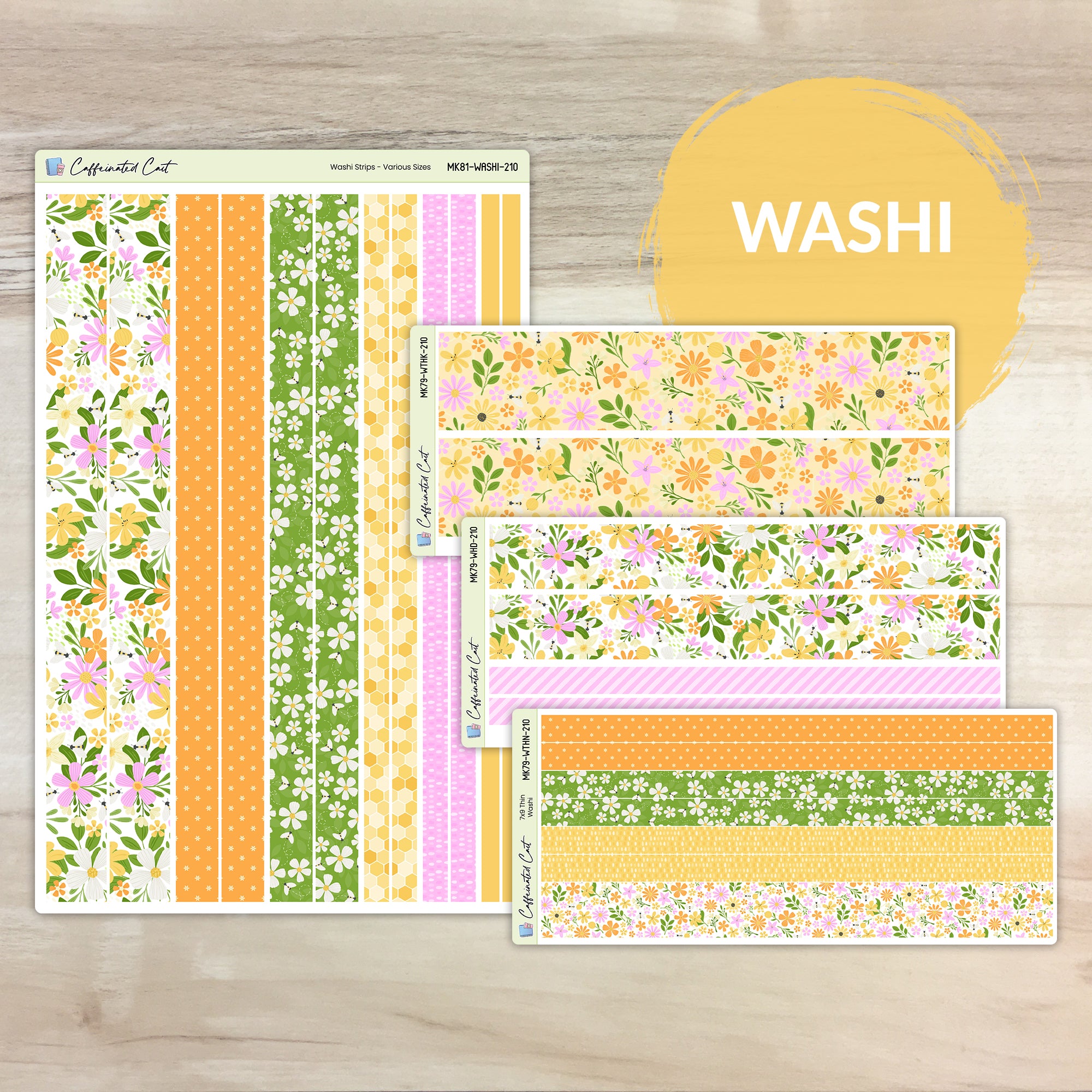 Washi Strips - Bee Garden [ 210 ]