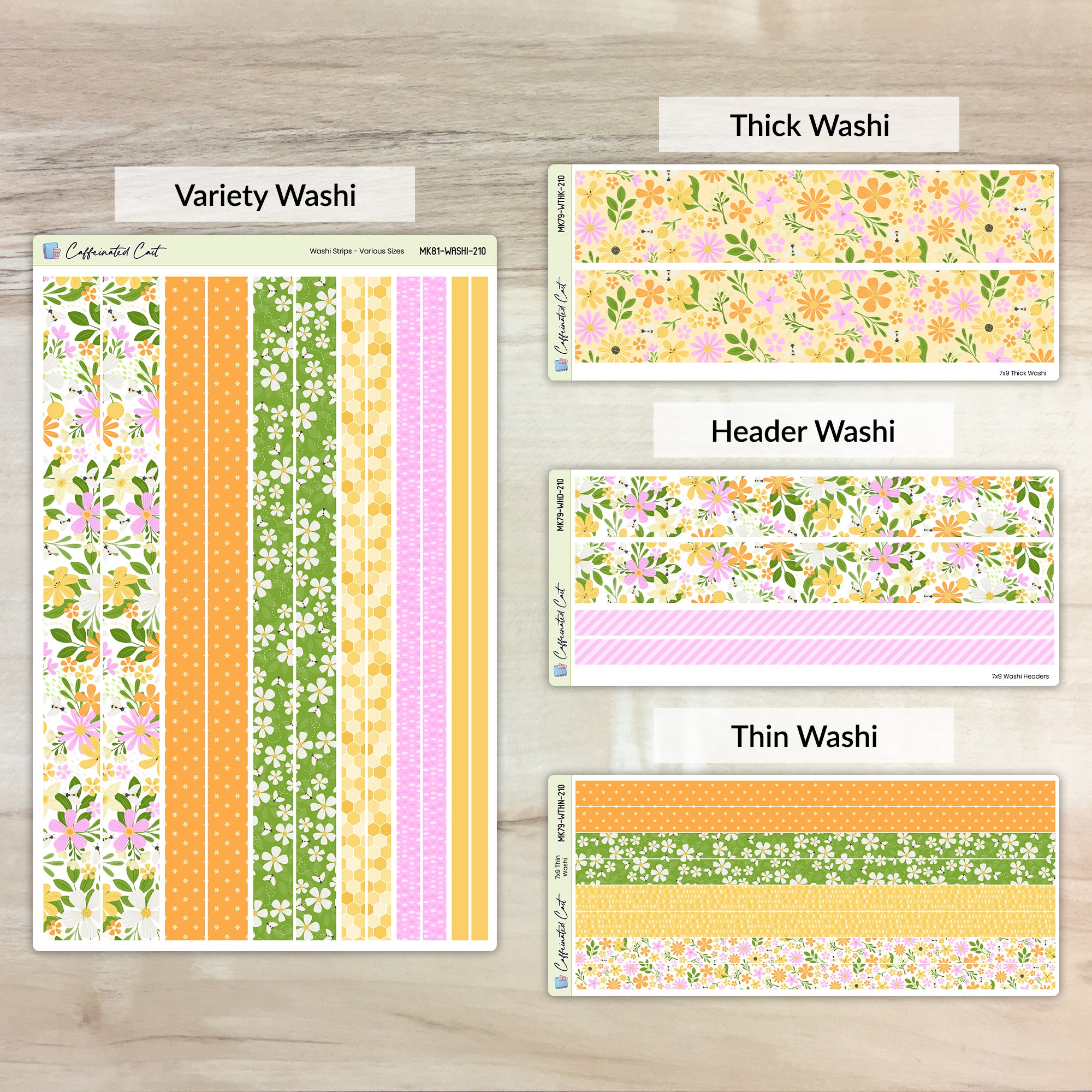 Washi Strips - Bee Garden [ 210 ]