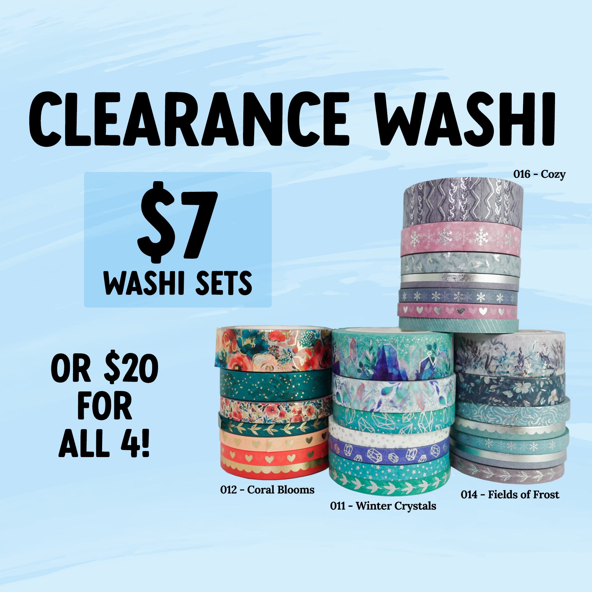 CLEARANCE Washi Sets