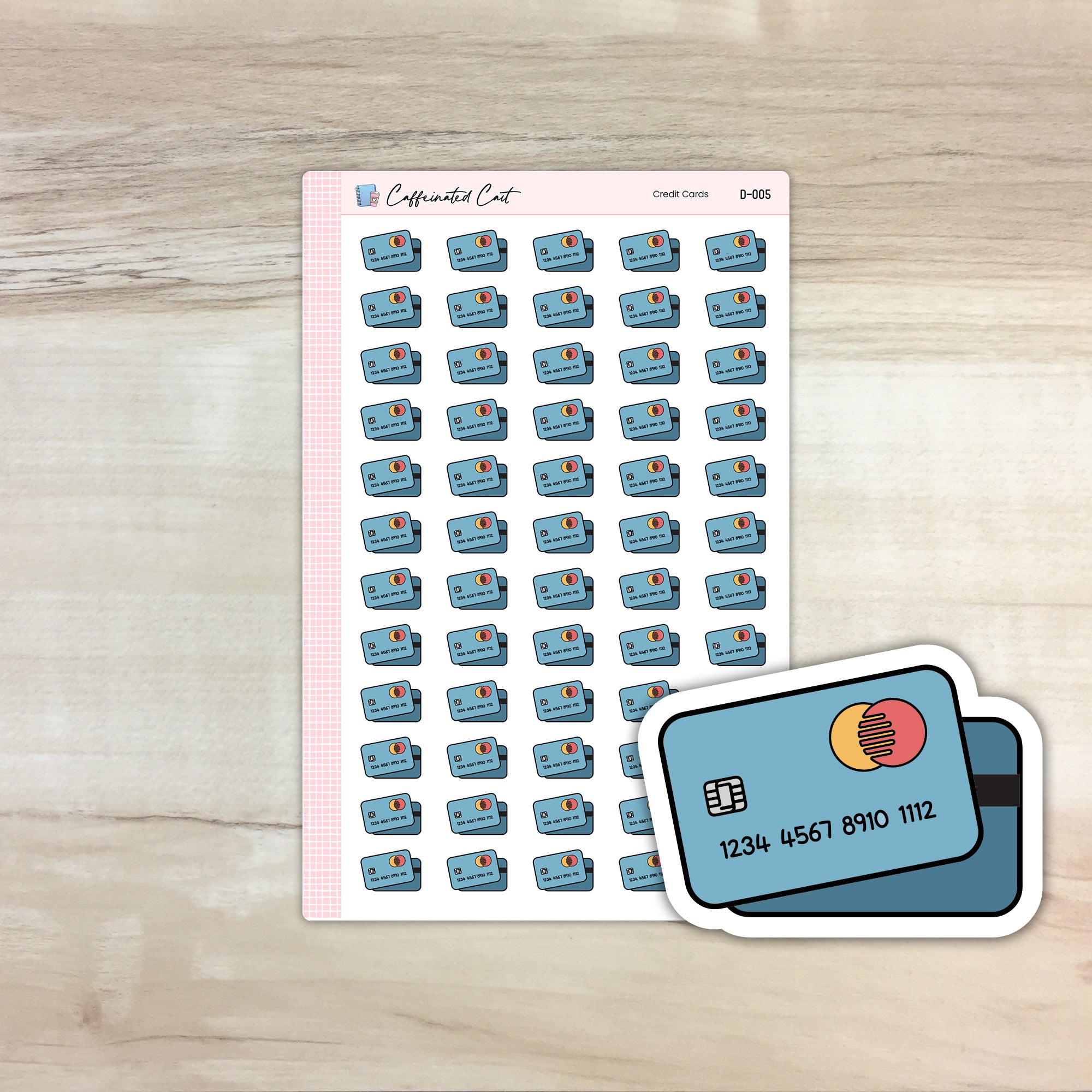 Credit Card Doodle Icon Stickers [ D-005 ]