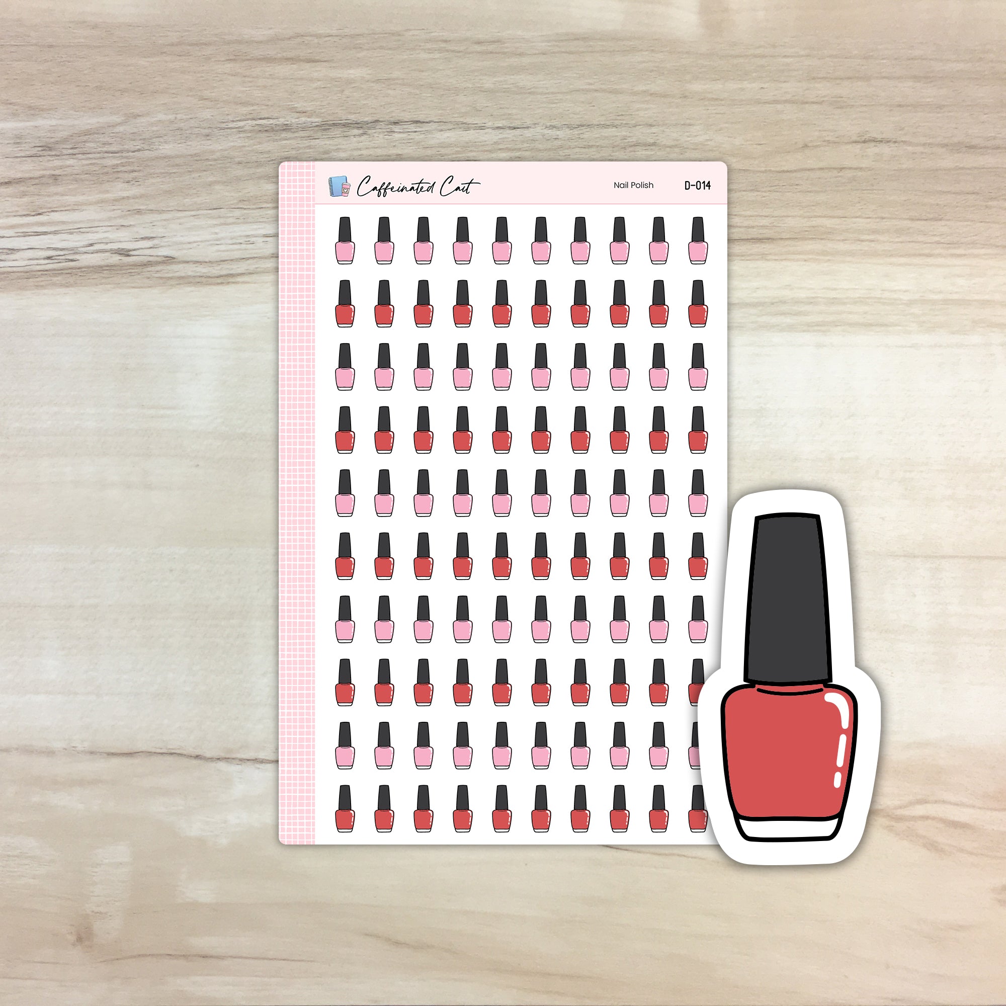 Nail Polish Doodle Icon Stickers [ D-014 ]