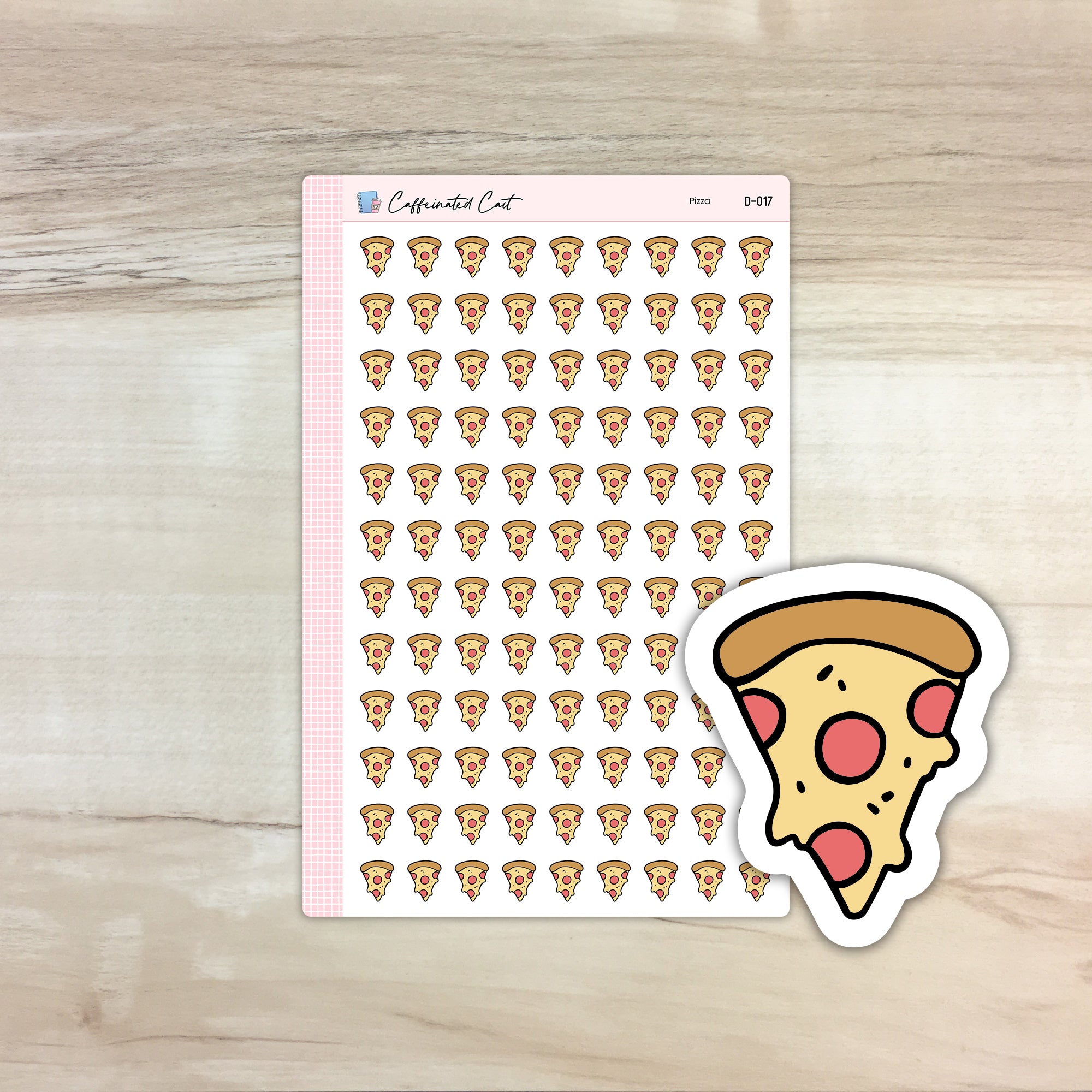 Pizza Doodle Icon Stickers [ D-017 ]