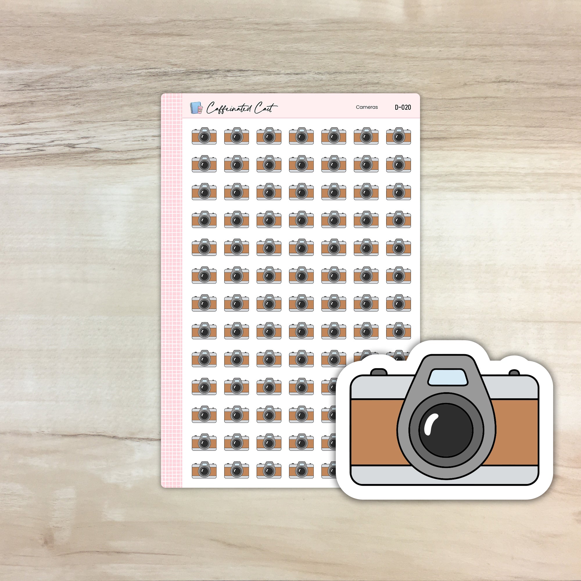 Camera Doodle Icon Stickers [ D-020 ]