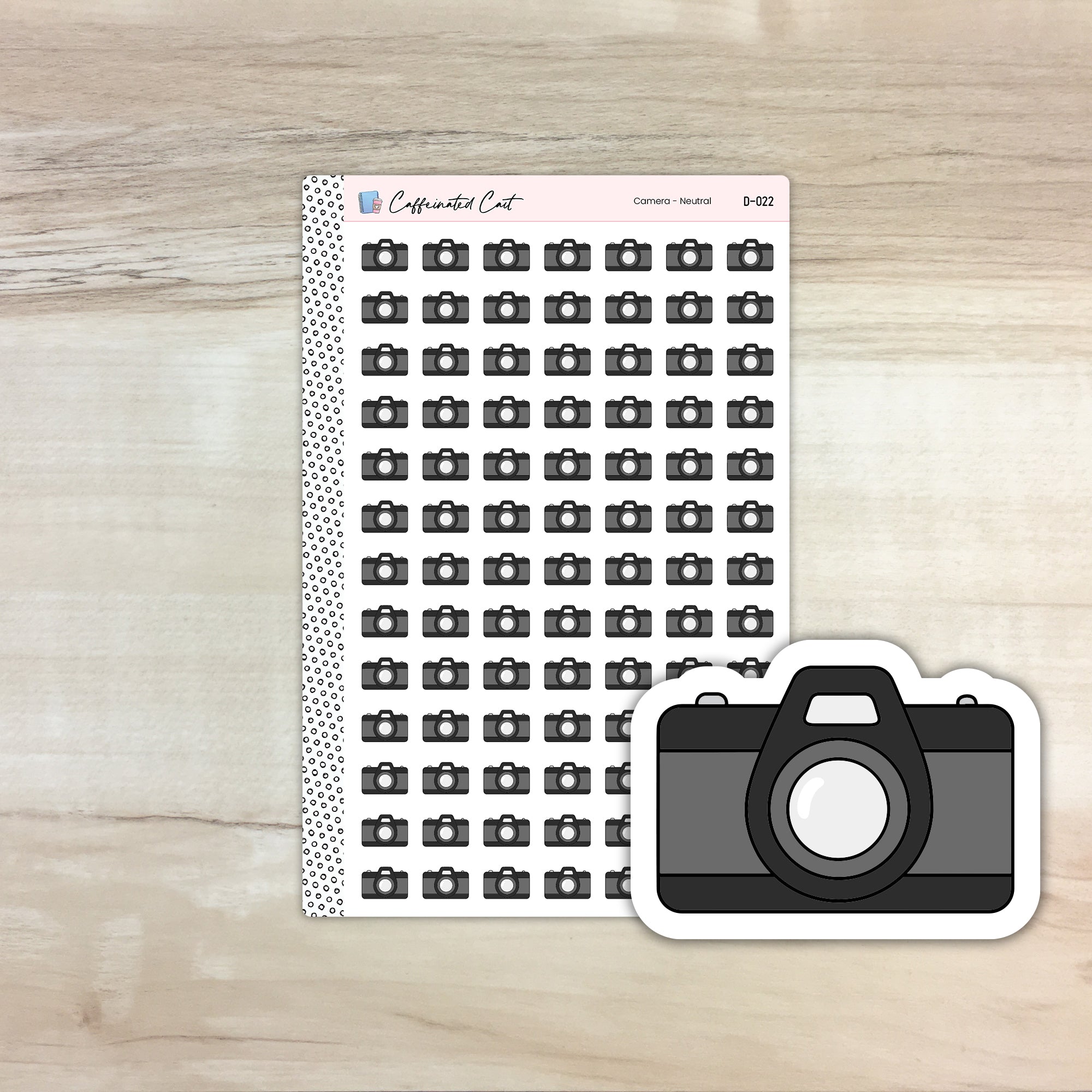 Camera Doodle Icon Stickers - Neutral Colorway [ D-022 ]