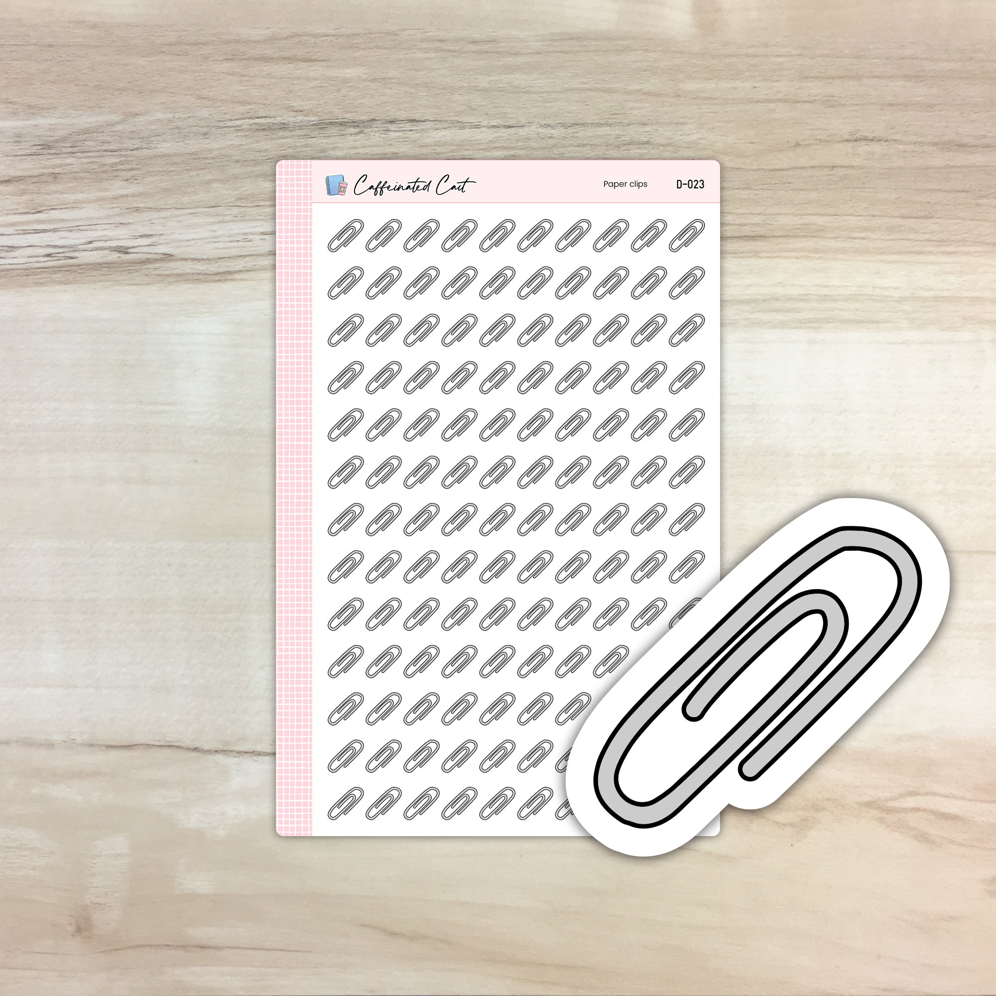 Paper Clip Doodle Icon Stickers [ D-023 ]