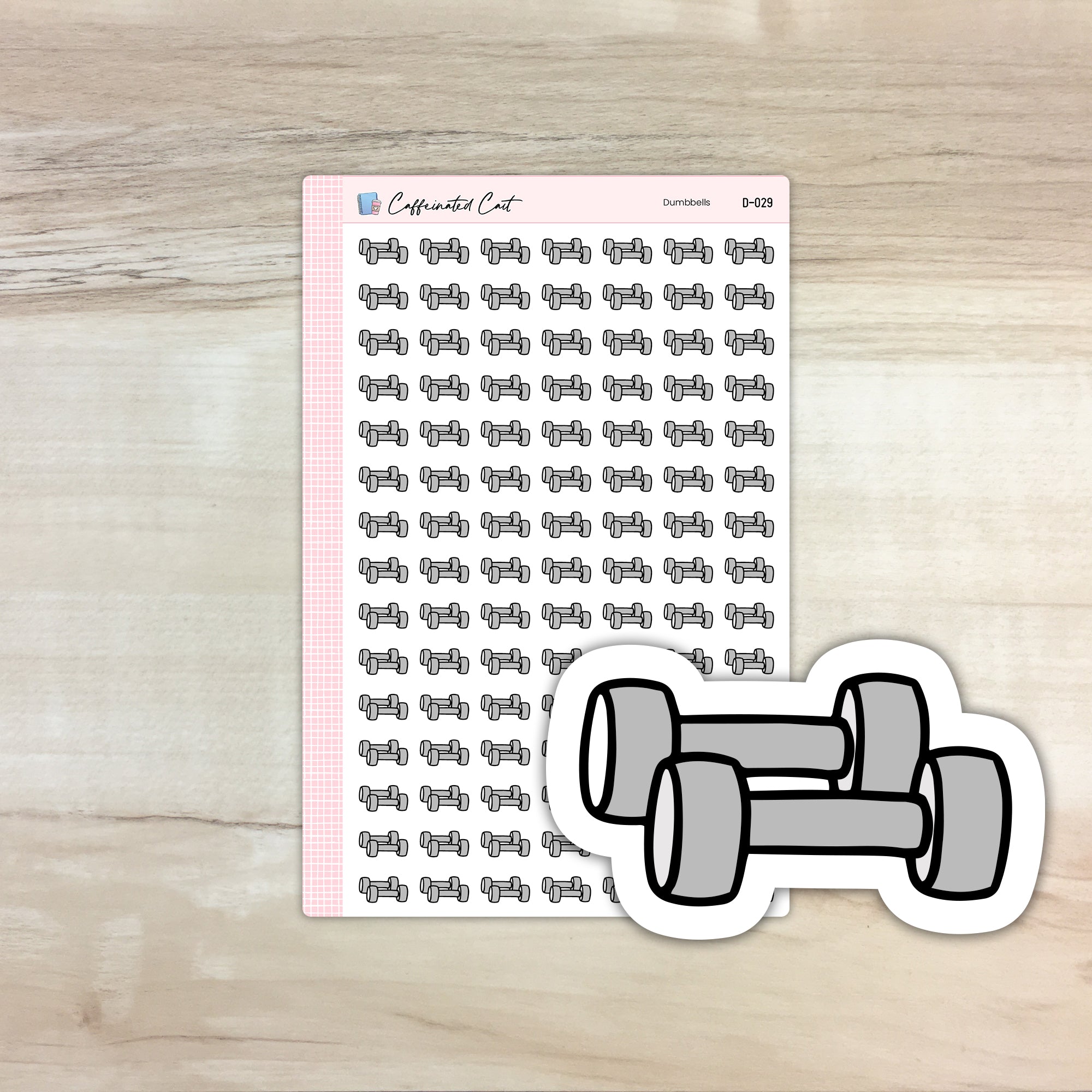 Dumbbells Doodle Icon Stickers [ D-029 ]