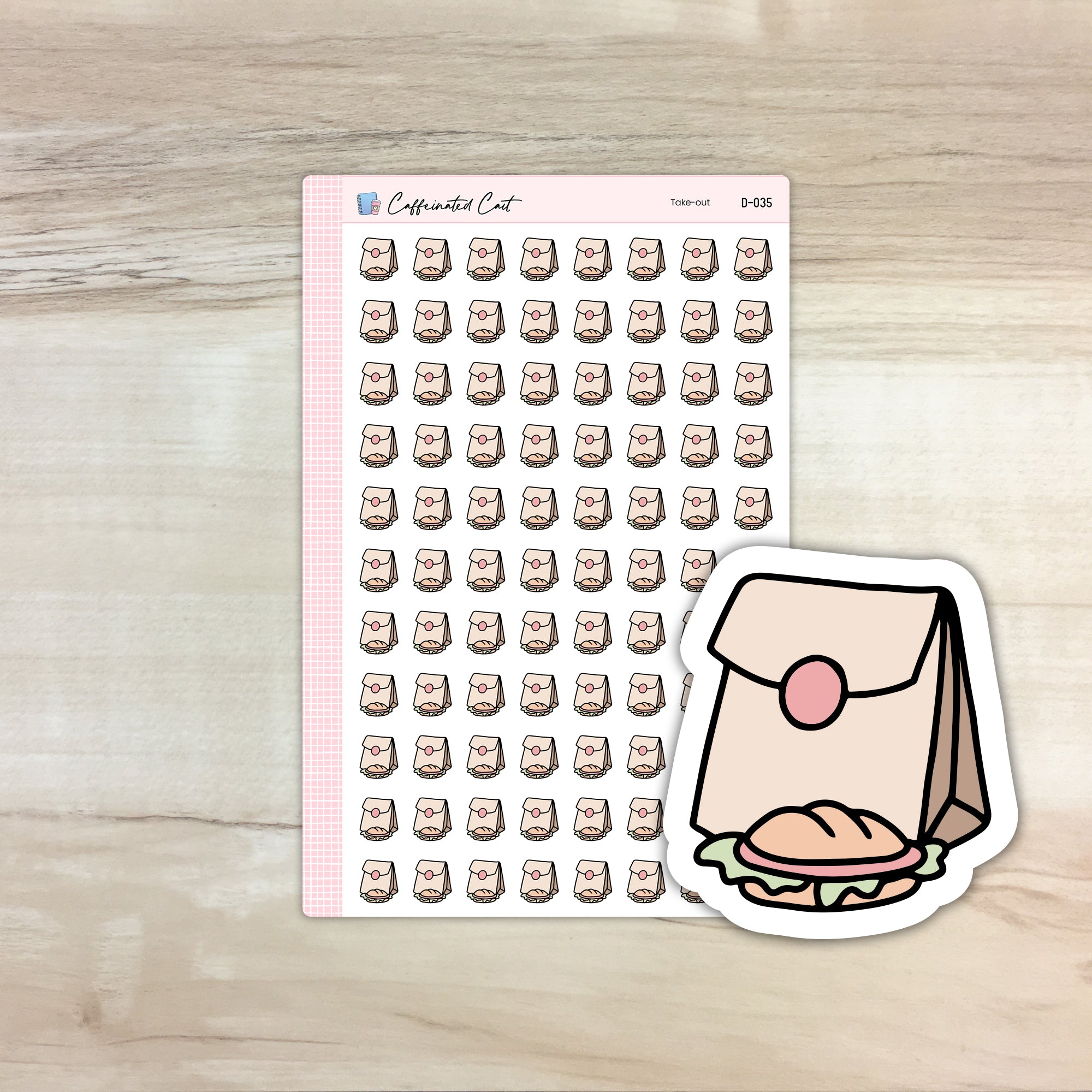 Takeout Doodle Icon Stickers [ D-035 ]