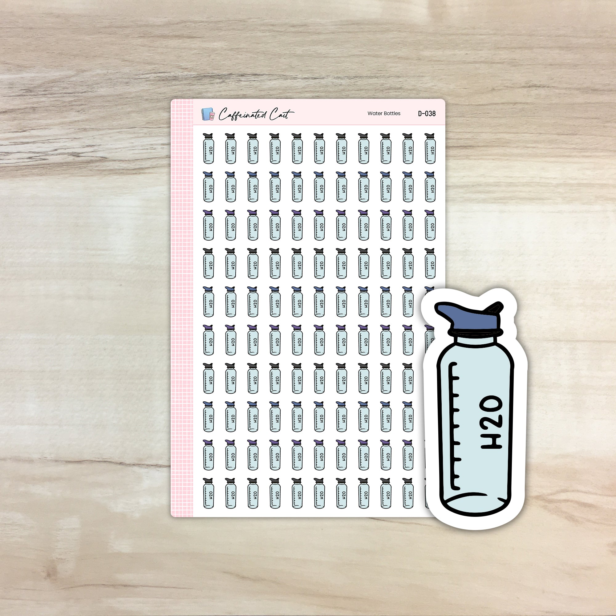 Water Bottle Doodle Icon Stickers [ D-038 ]