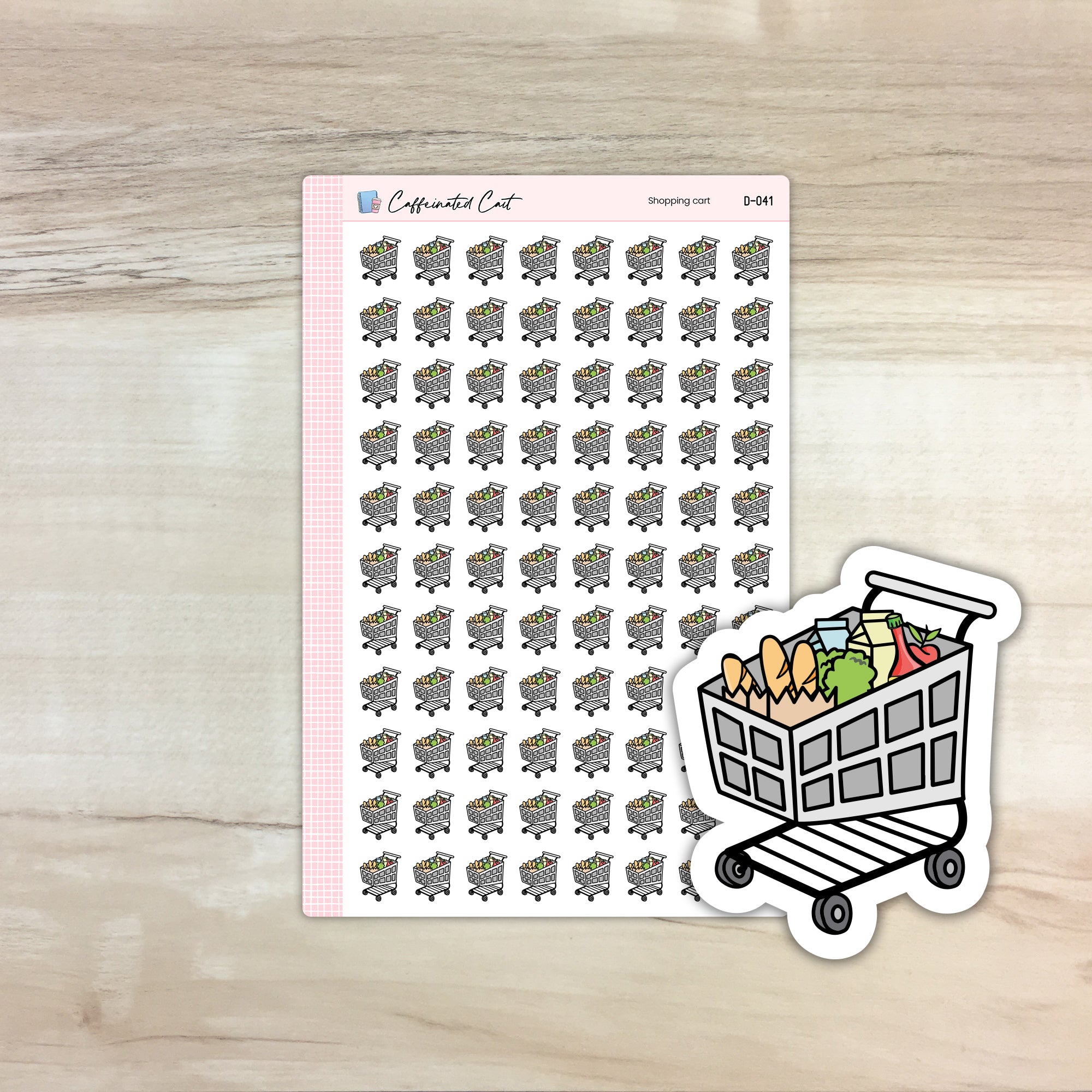 Shopping Cart Doodle Icon Stickers [ D-041 ]