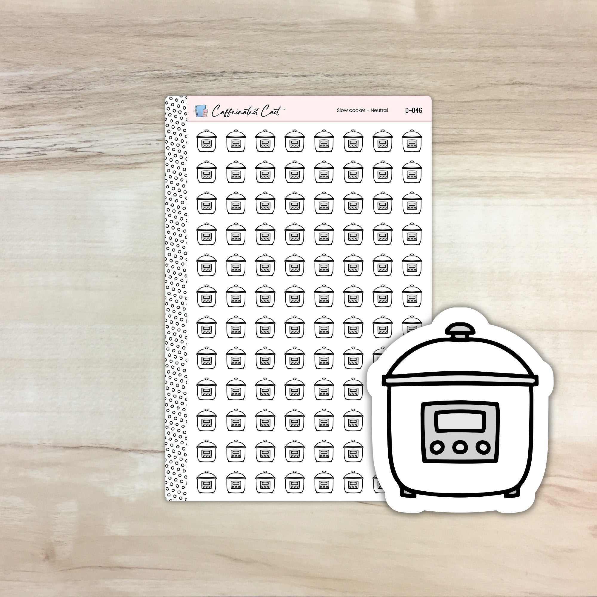 Pressure Cooker Doodle Icon Stickers - Neutral Colorway [ D-046 ]