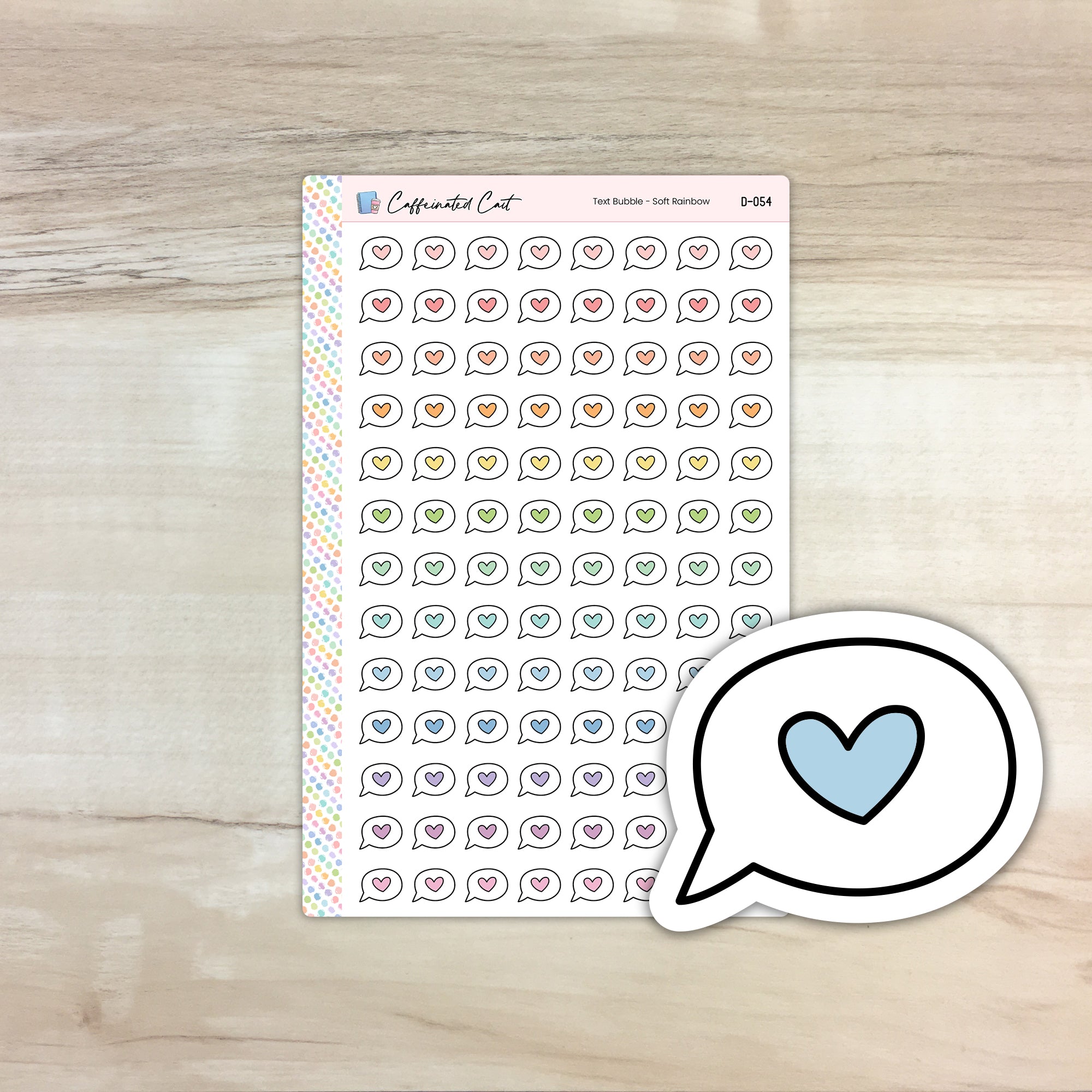 Chat Bubble Doodle Icon Stickers - Soft Rainbow Colorway [ D-054 ]