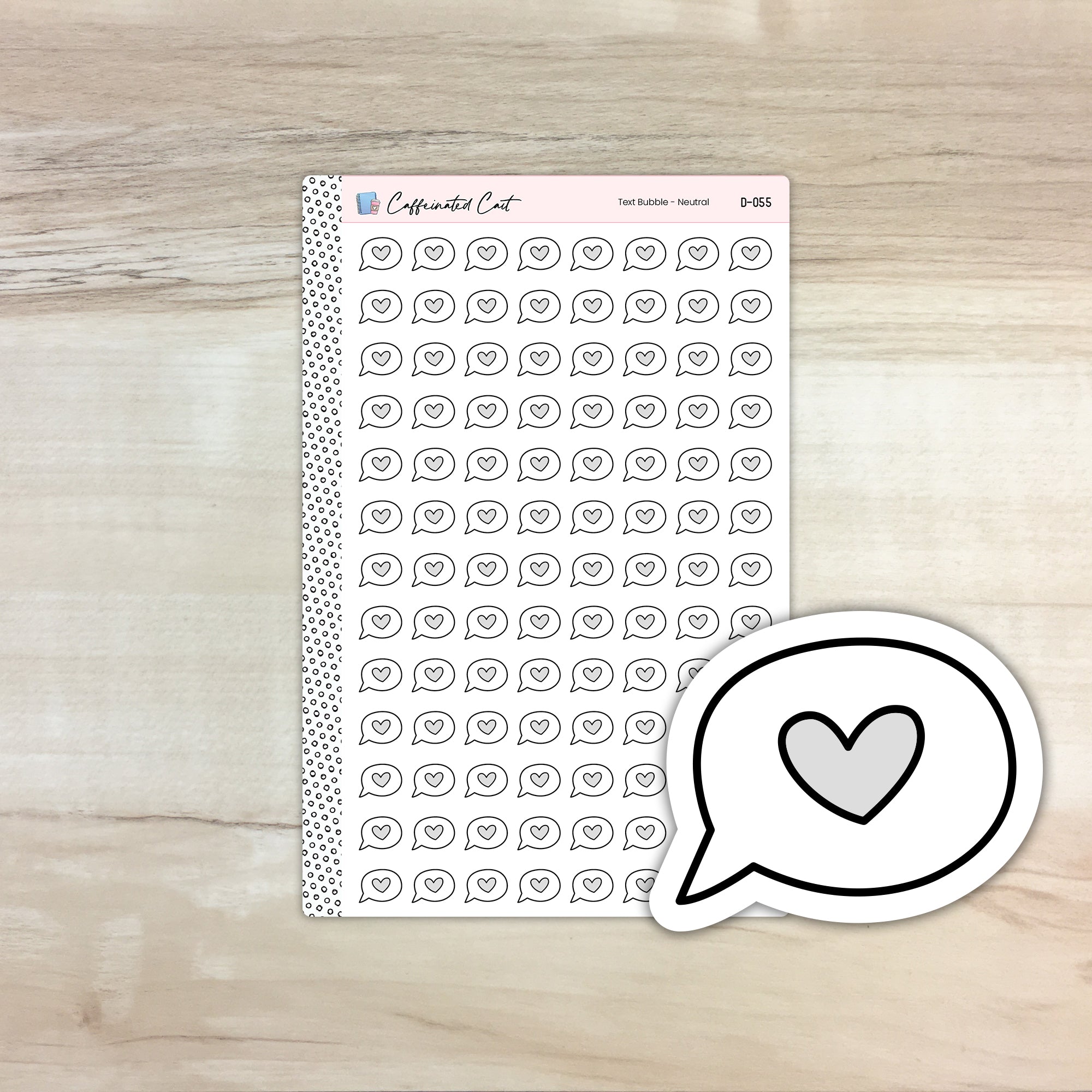 Chat Bubble Doodle Icon Stickers - Neutral Colorway [ D-055 ]