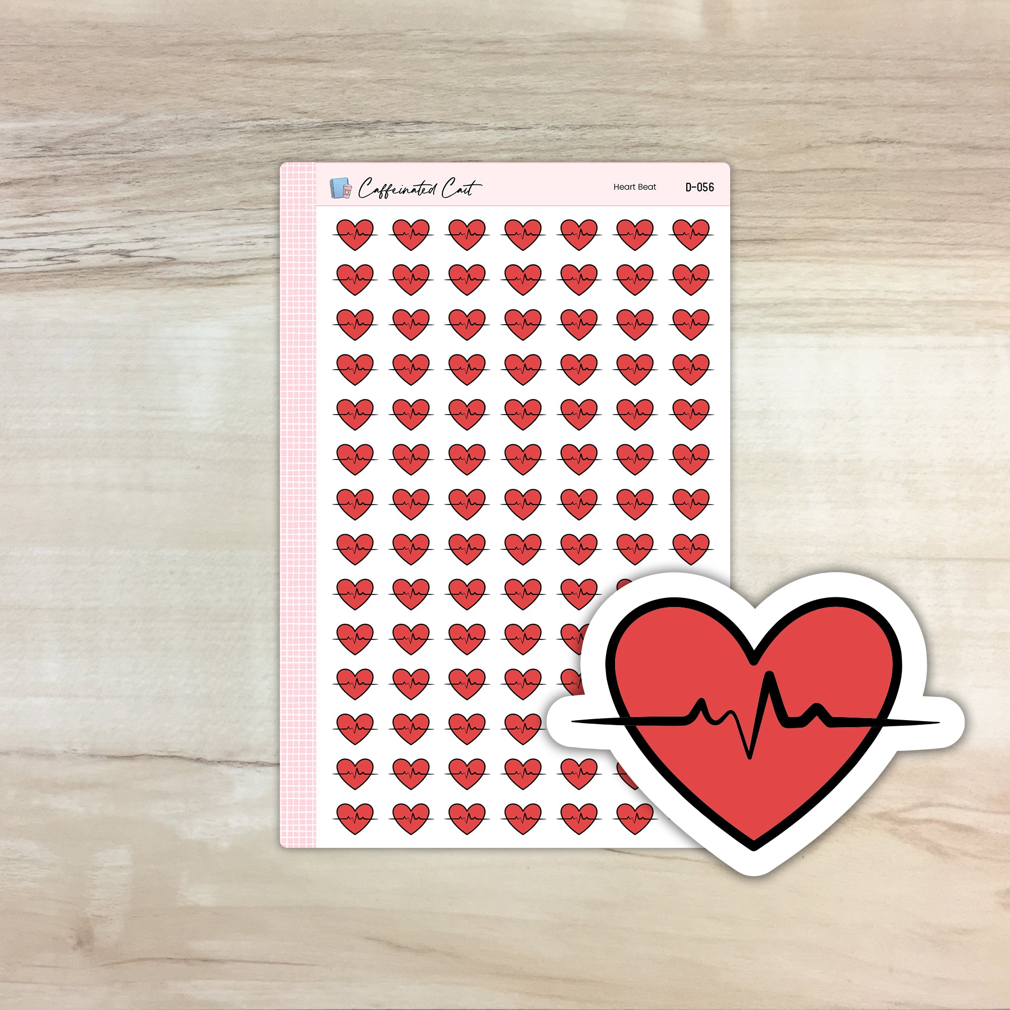 Heartbeat Doodle Icon Stickers [ D-056 ]