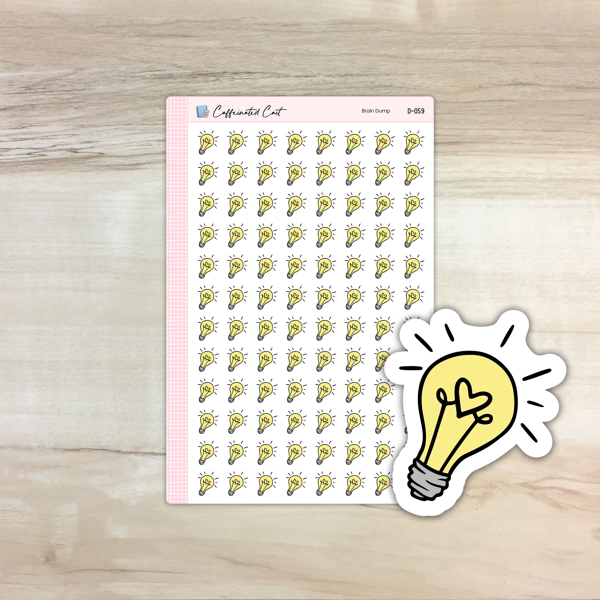 Light Bulb Doodle Icon Stickers [ D-059 ]