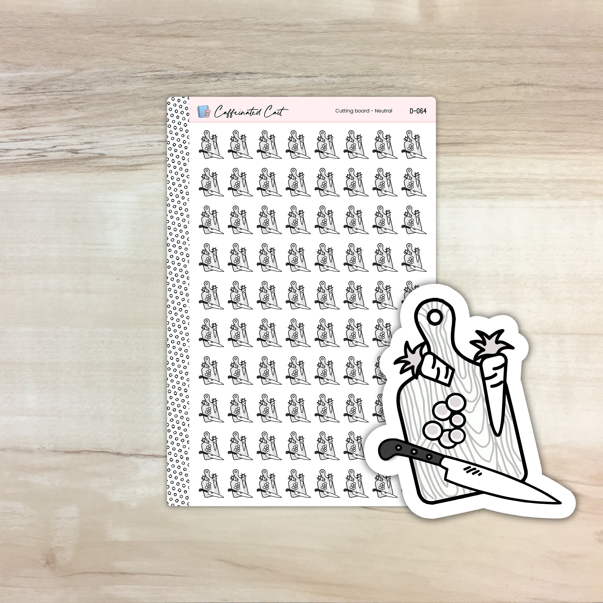 Meal Prep Doodle Icon Stickers - Neutral Colorway [ D-064 ]