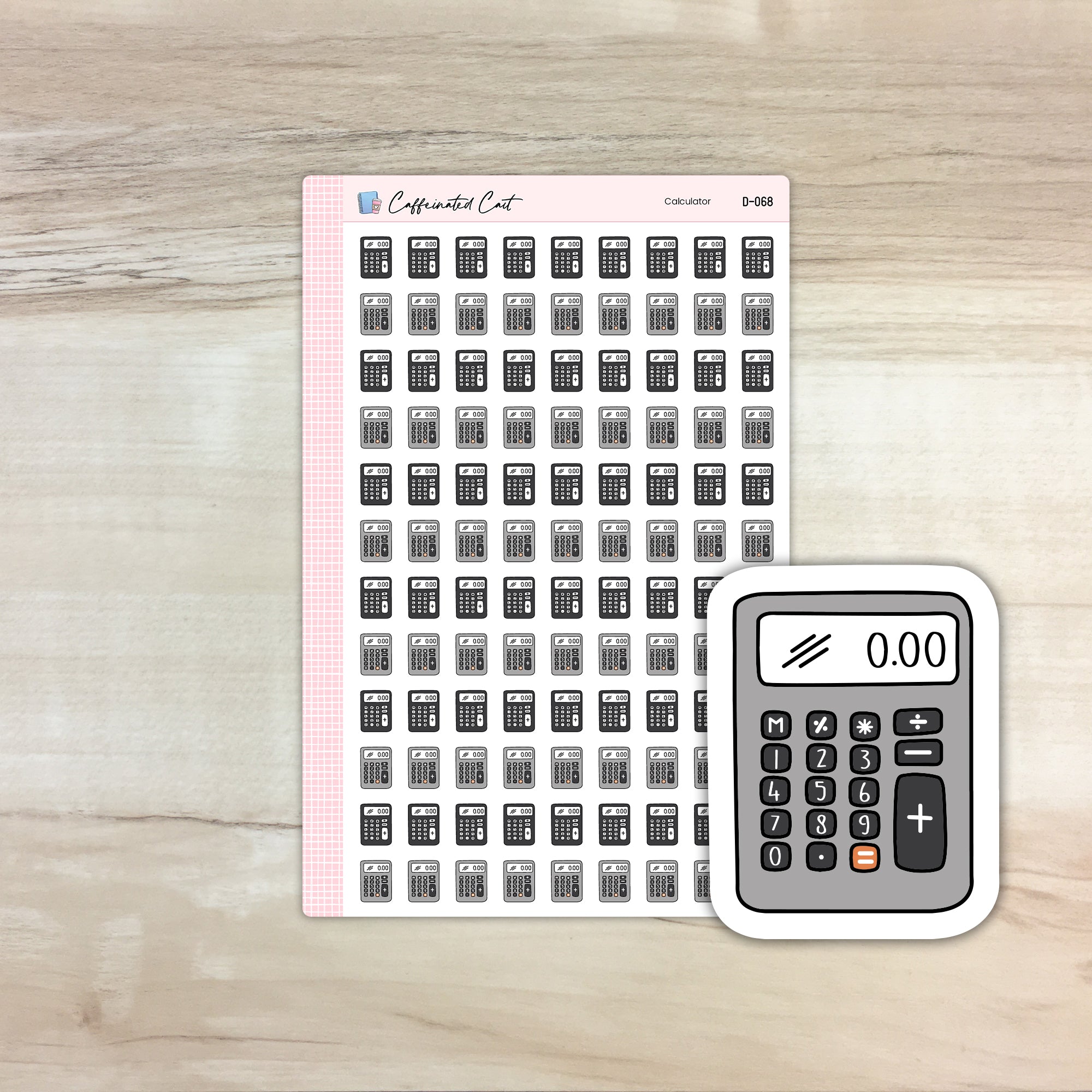 Calculator Doodle Icon Stickers [ D-068 ]