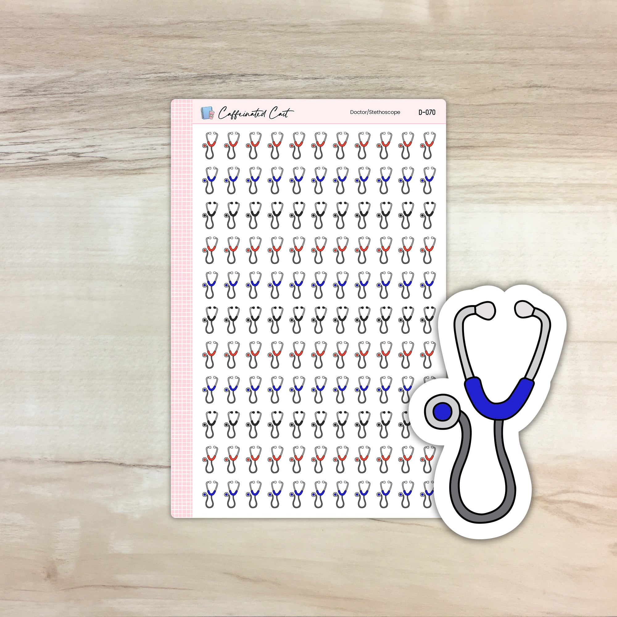 Doctor/Stethoscope Doodle Icon Stickers [ D-071 ]