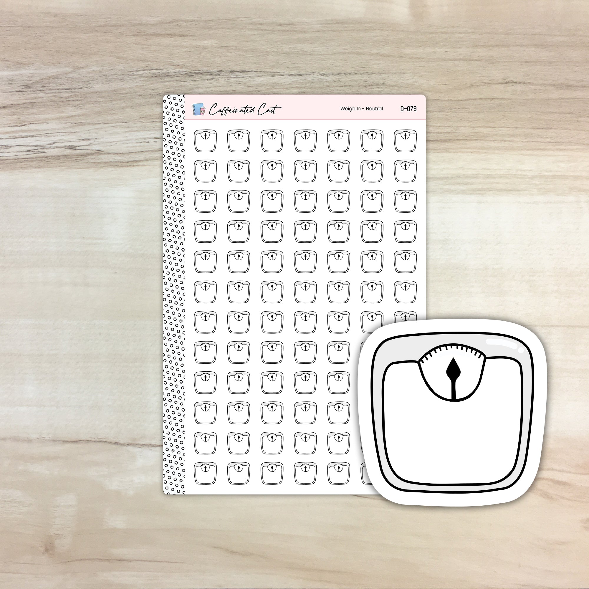 Weigh-In Doodle Icon Stickers - Neutral Colorway [ D-079 ]