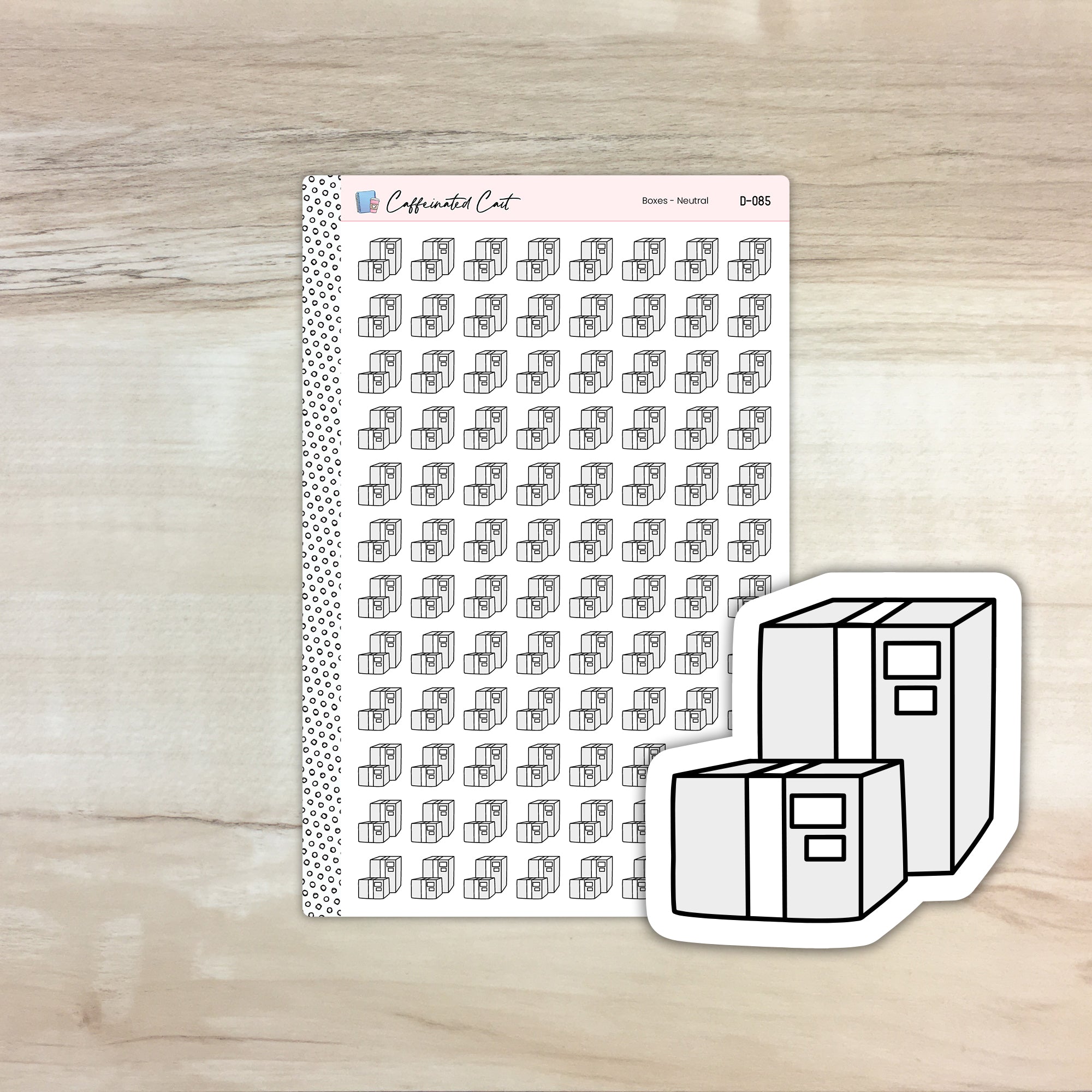 Packages Doodle Icon Stickers - Neutral Colorway [ D-085 ]