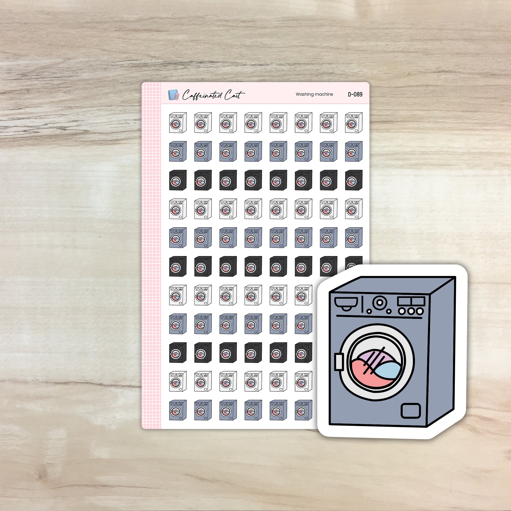 Washing Machine Doodle Icon Stickers [ D-089 ]