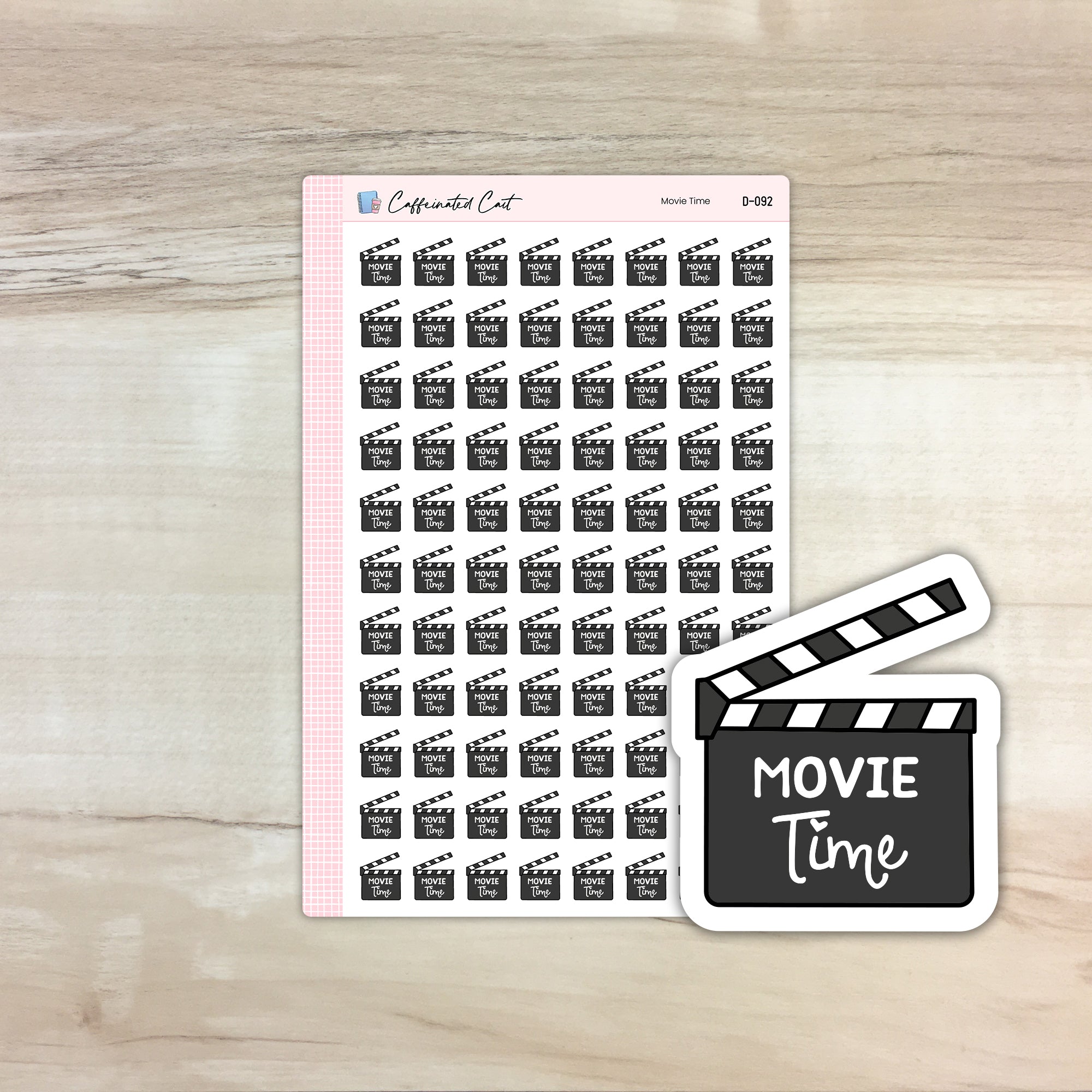 Movie Time Doodle Icon Stickers [ D-092 ]